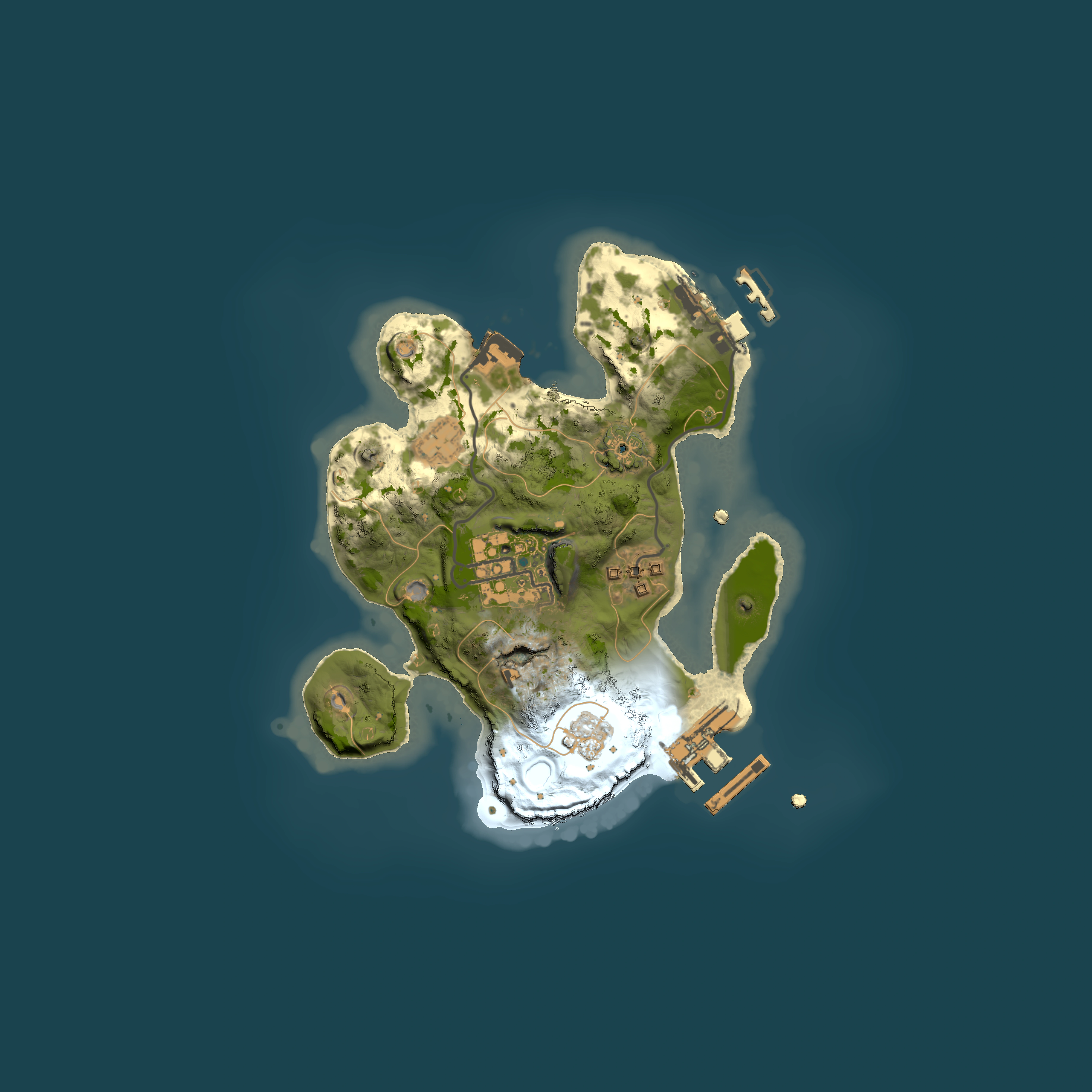 Full top-down render of Rust map seed 1431754146, 2000x2000m