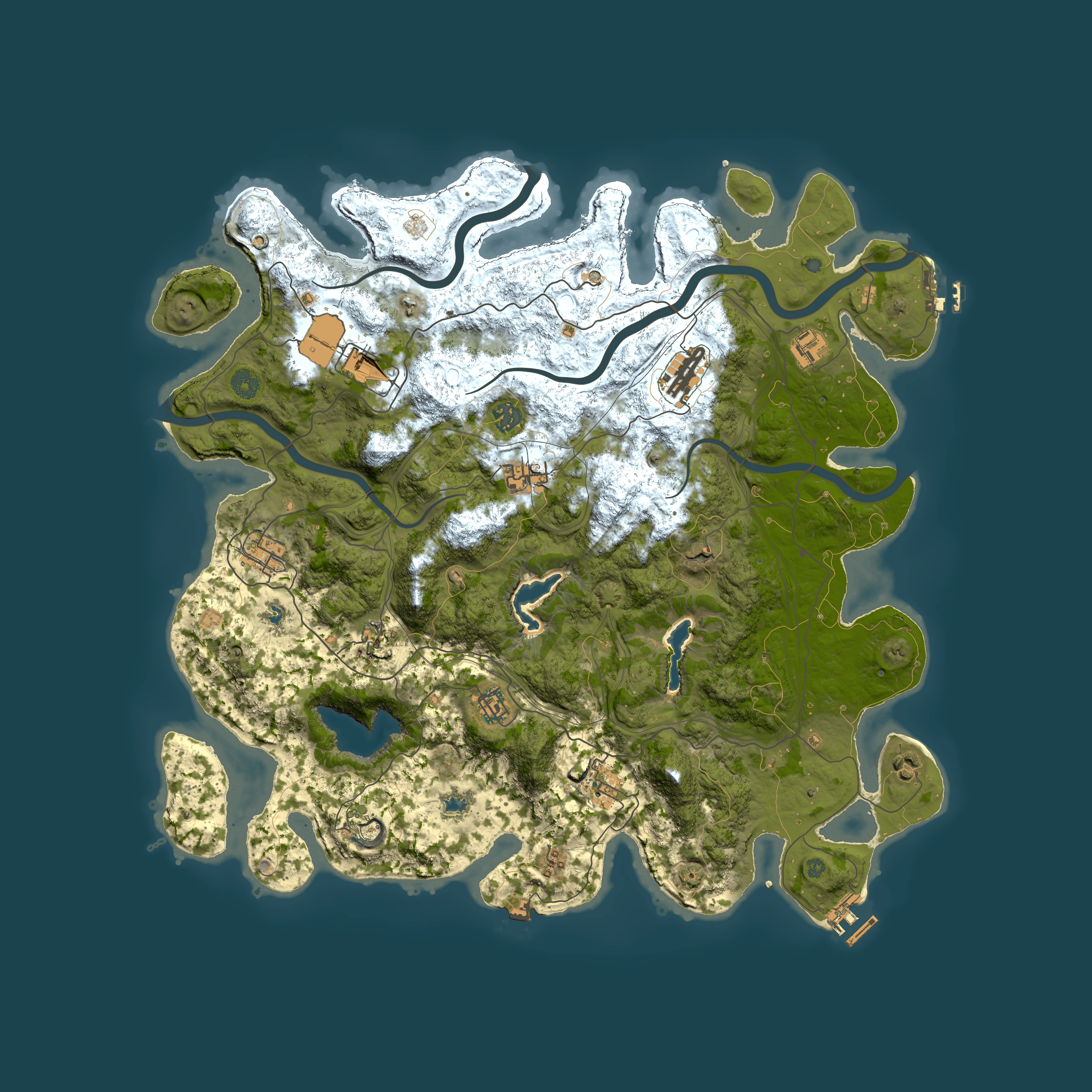 Full top-down render of Rust map seed 1817115042, 4500x4500m