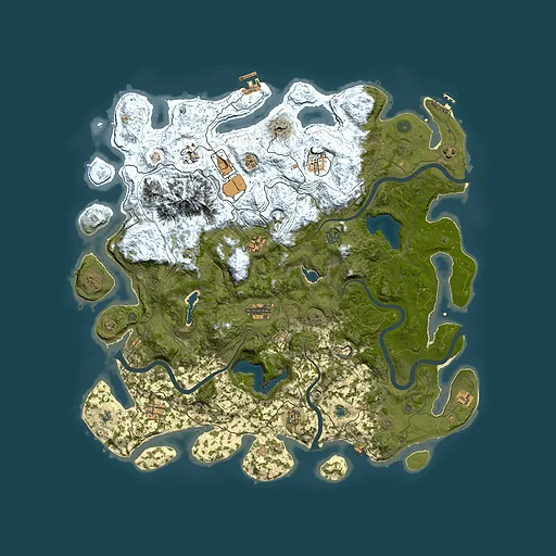 Rust map seed 1232298527, 5000x5000m top-down preview
