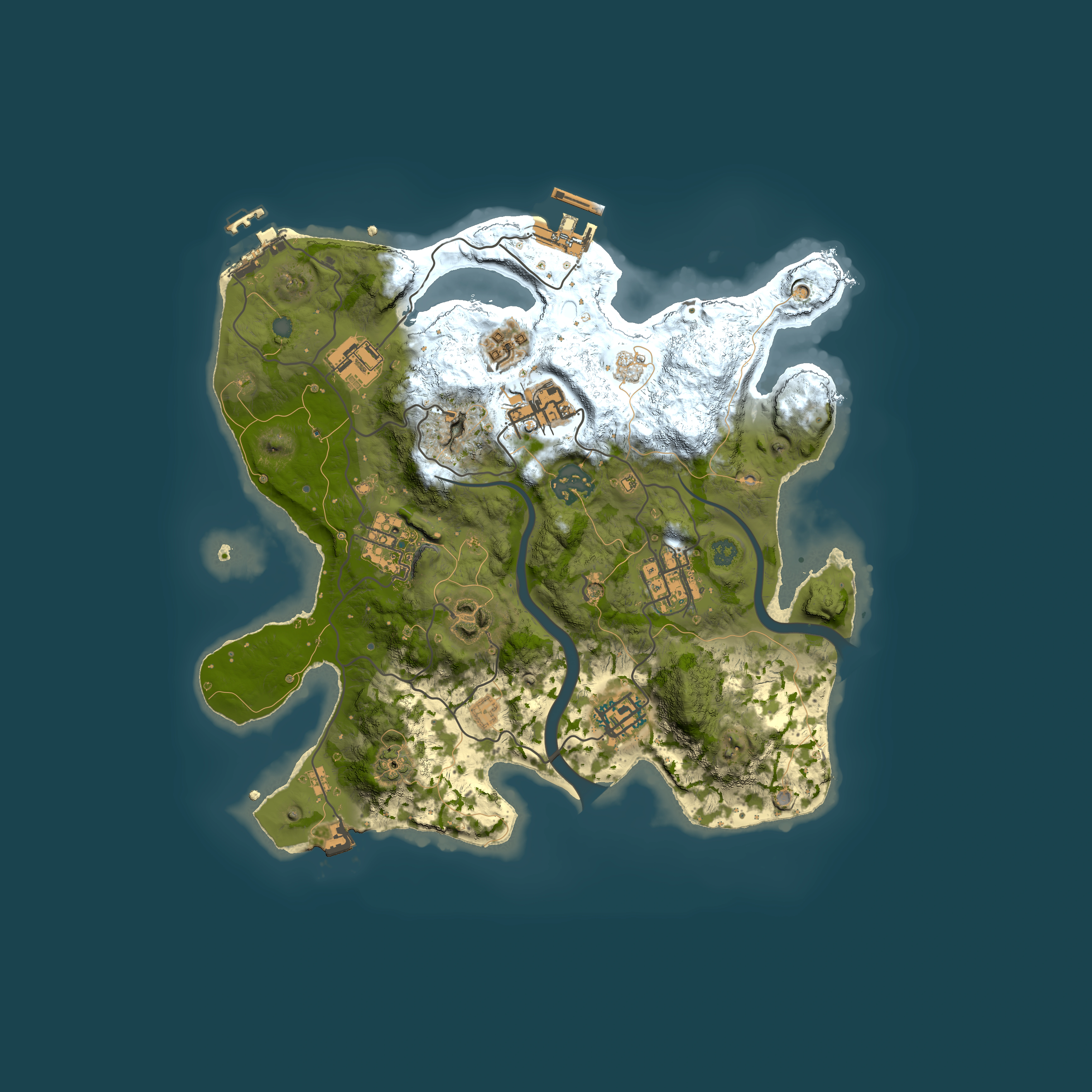 Full top-down render of Rust map seed 176697018, 3000x3000m