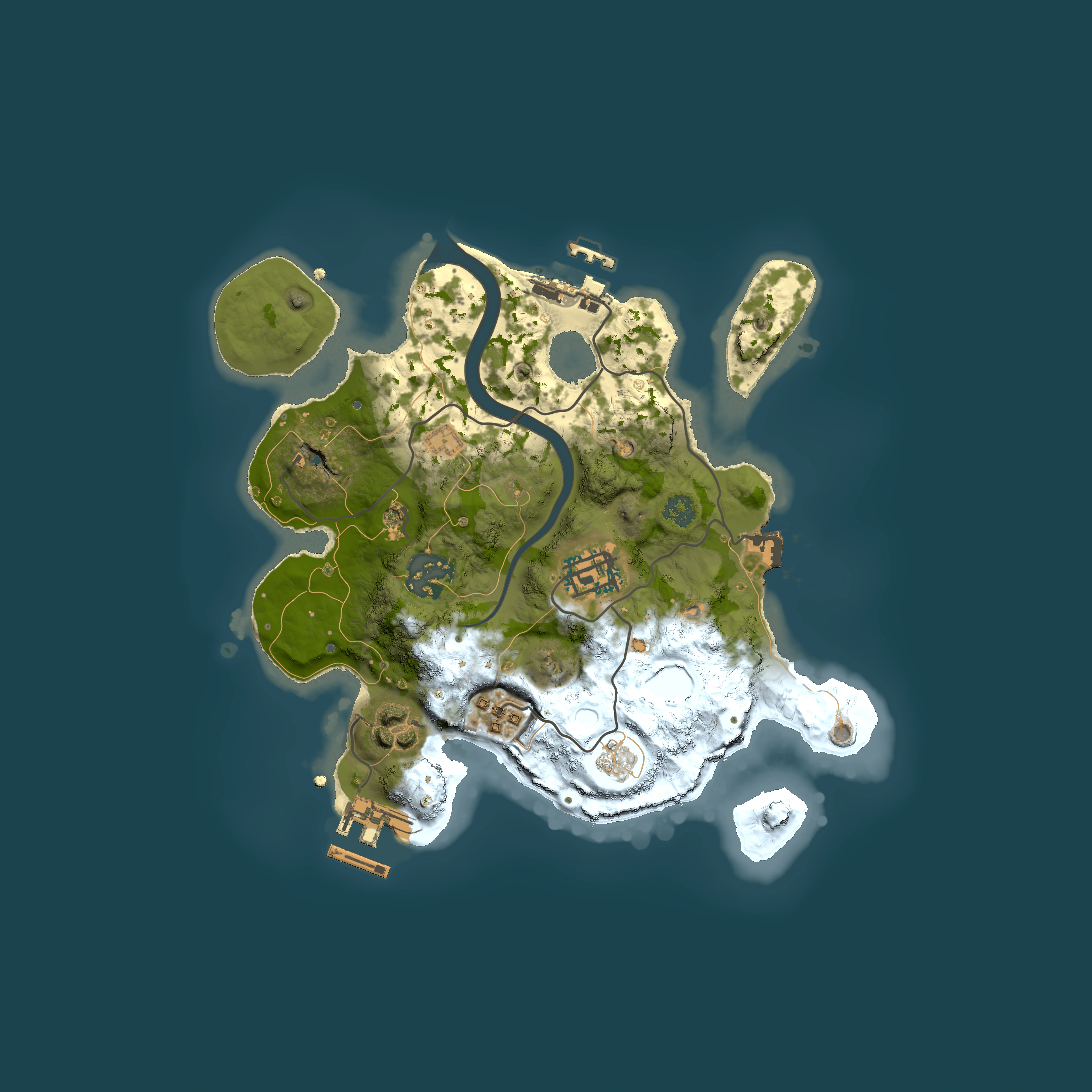 Full top-down render of Rust map seed 422534316, 2500x2500m