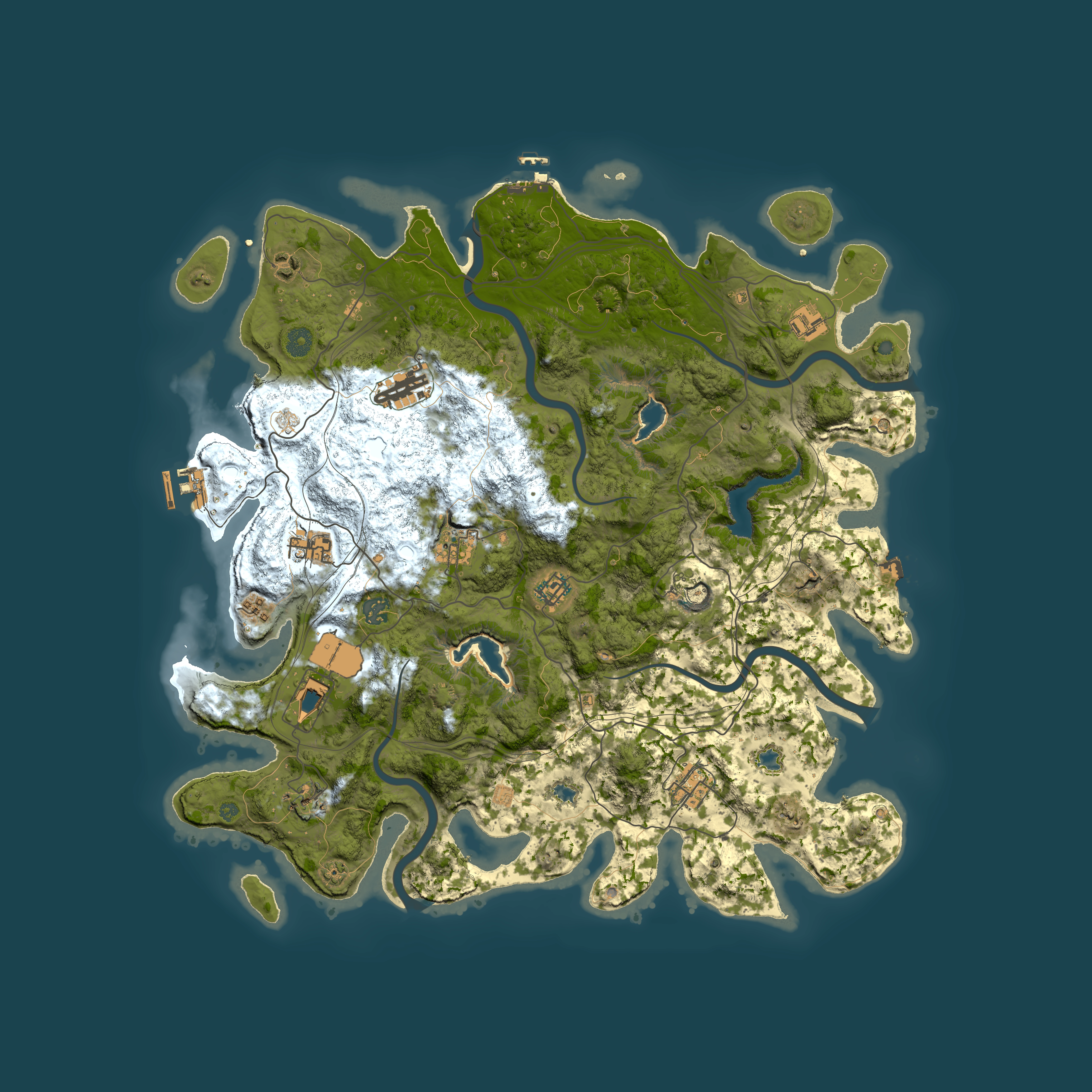 Full top-down render of Rust map seed 1370908956, 4500x4500m