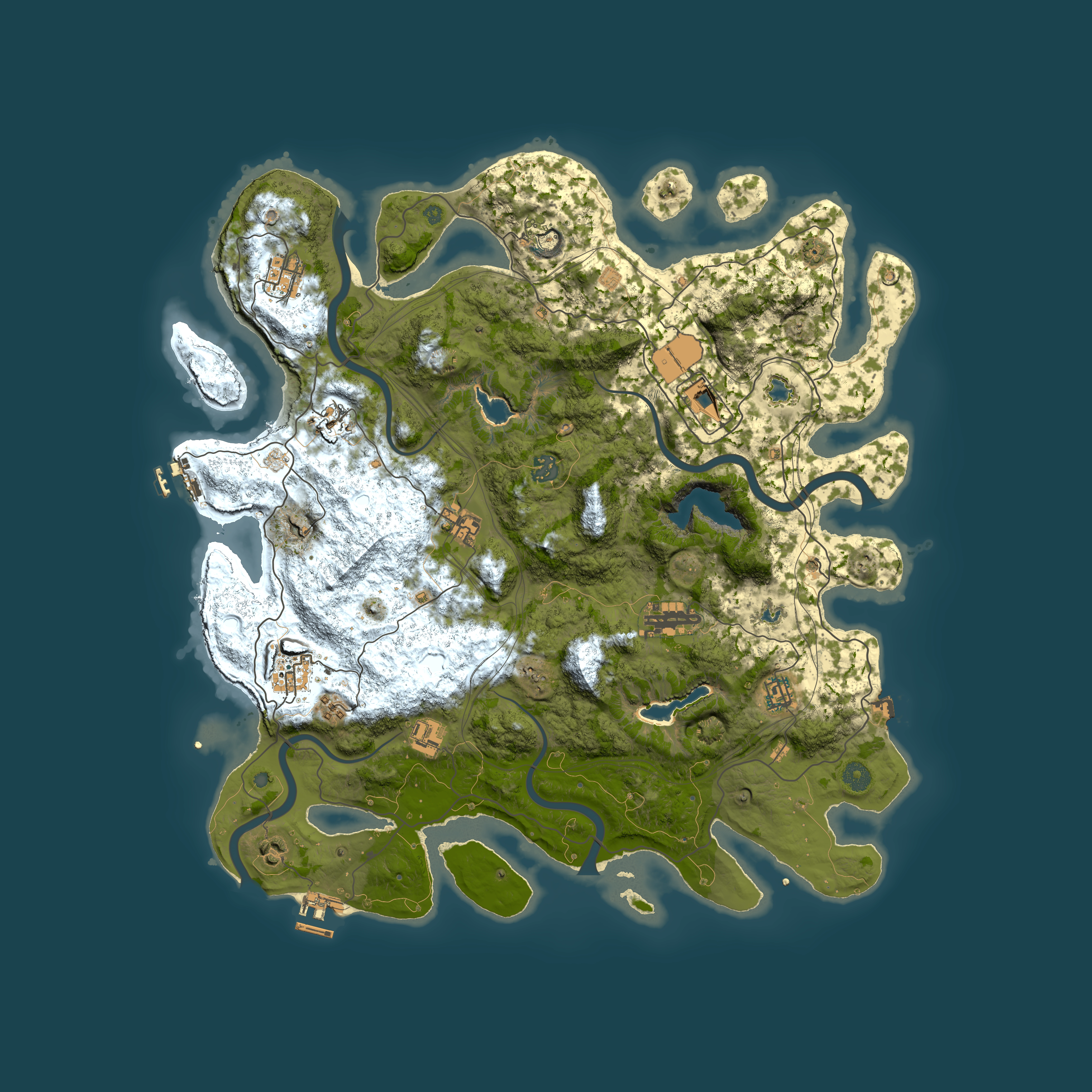 Full top-down render of Rust map seed 809456271, 4500x4500m