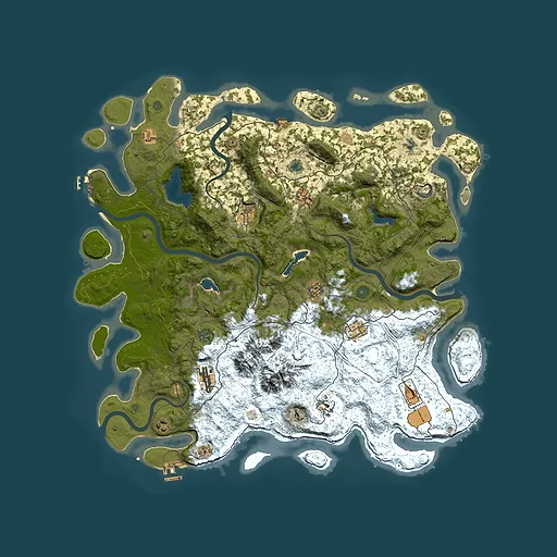 Rust map seed 313657356, 5000x5000m top-down preview