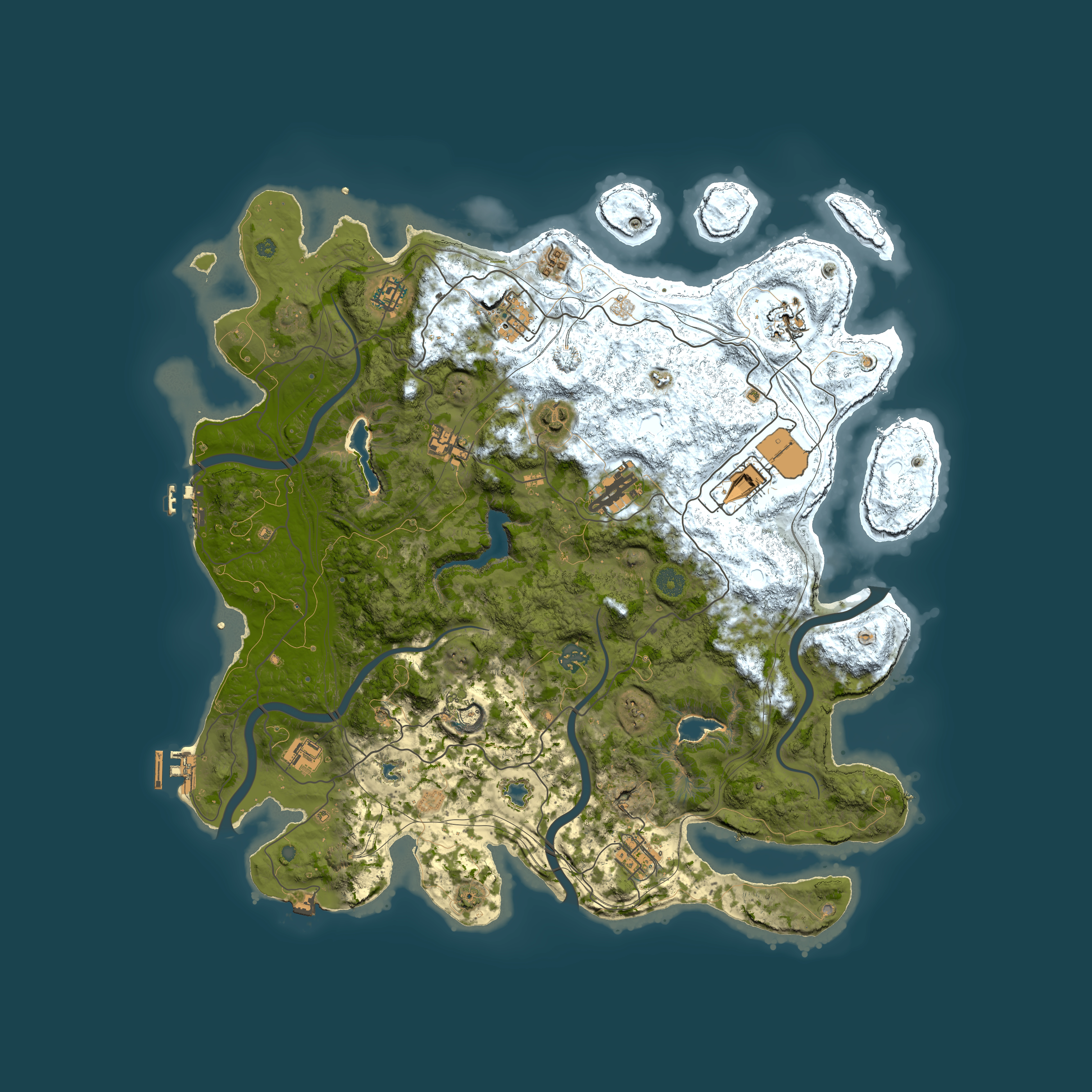 Full top-down render of Rust map seed 2040550168, 4500x4500m