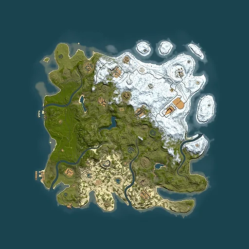 Rust map seed 2040550168, 4500x4500m top-down preview
