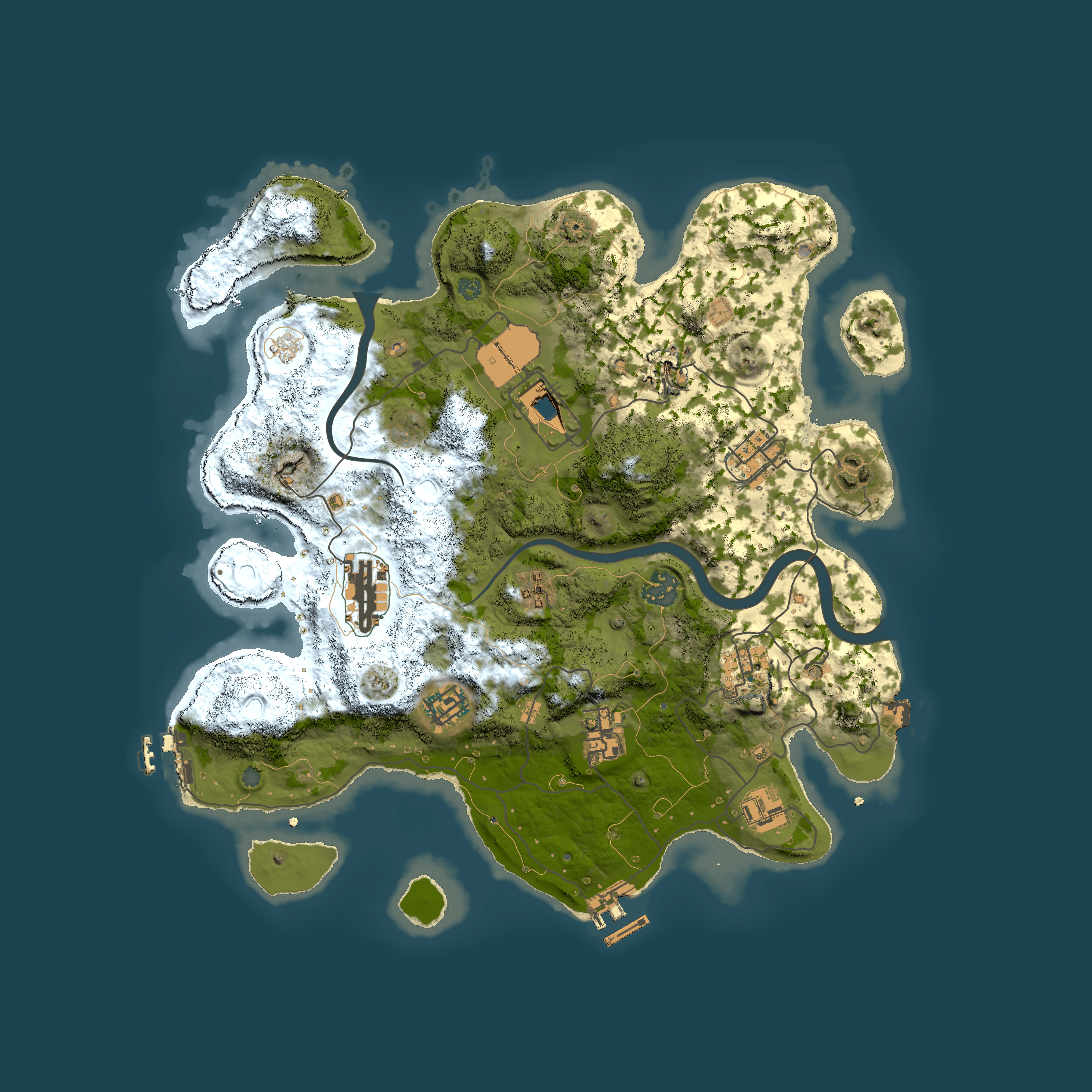 Full top-down render of Rust map seed 1984136619, 3500x3500m