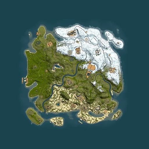Rust map seed 1001267987, 4000x4000m top-down preview