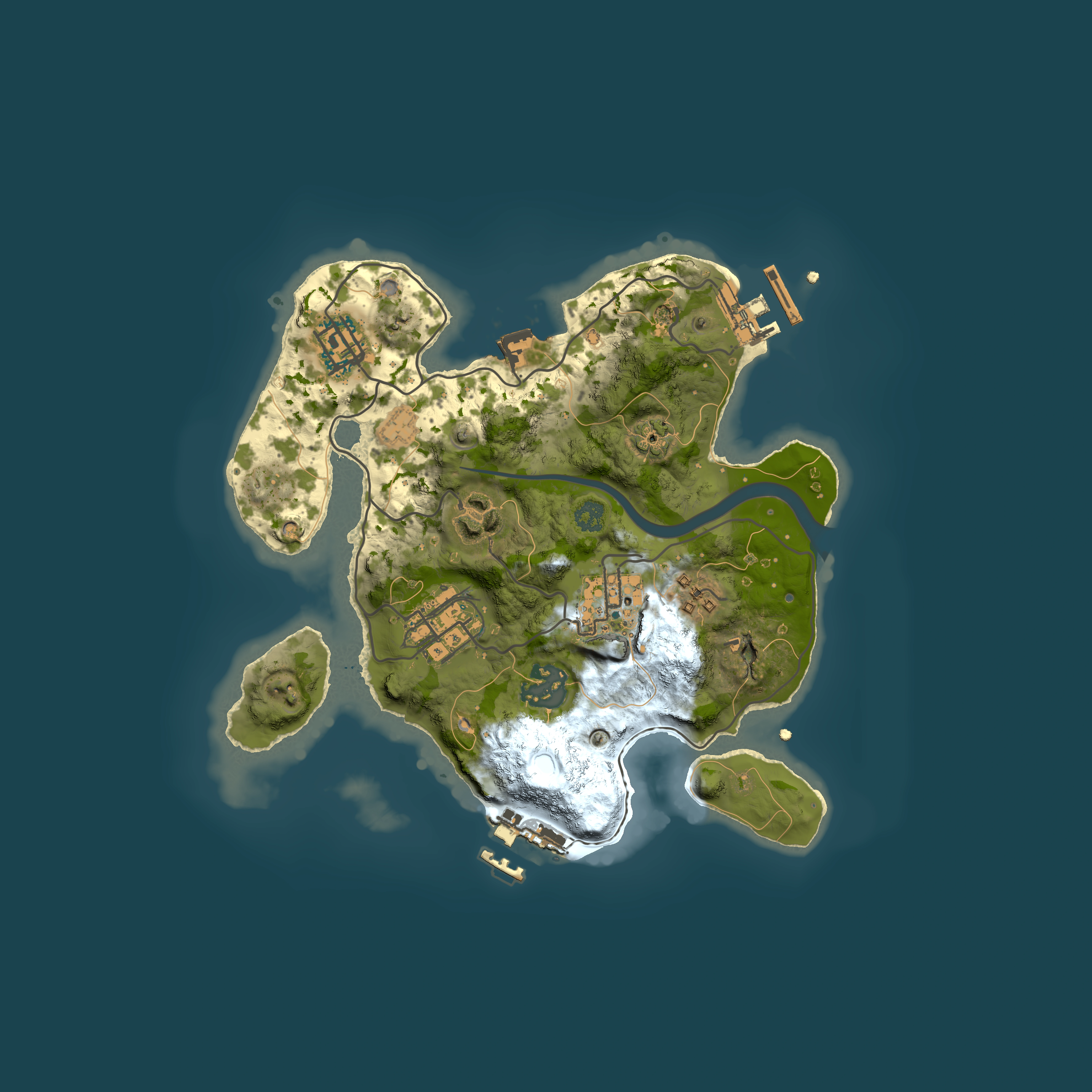 Full top-down render of Rust map seed 1084449674, 2500x2500m