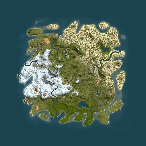 Rust map seed 2118056937, 5000x5000m top-down preview