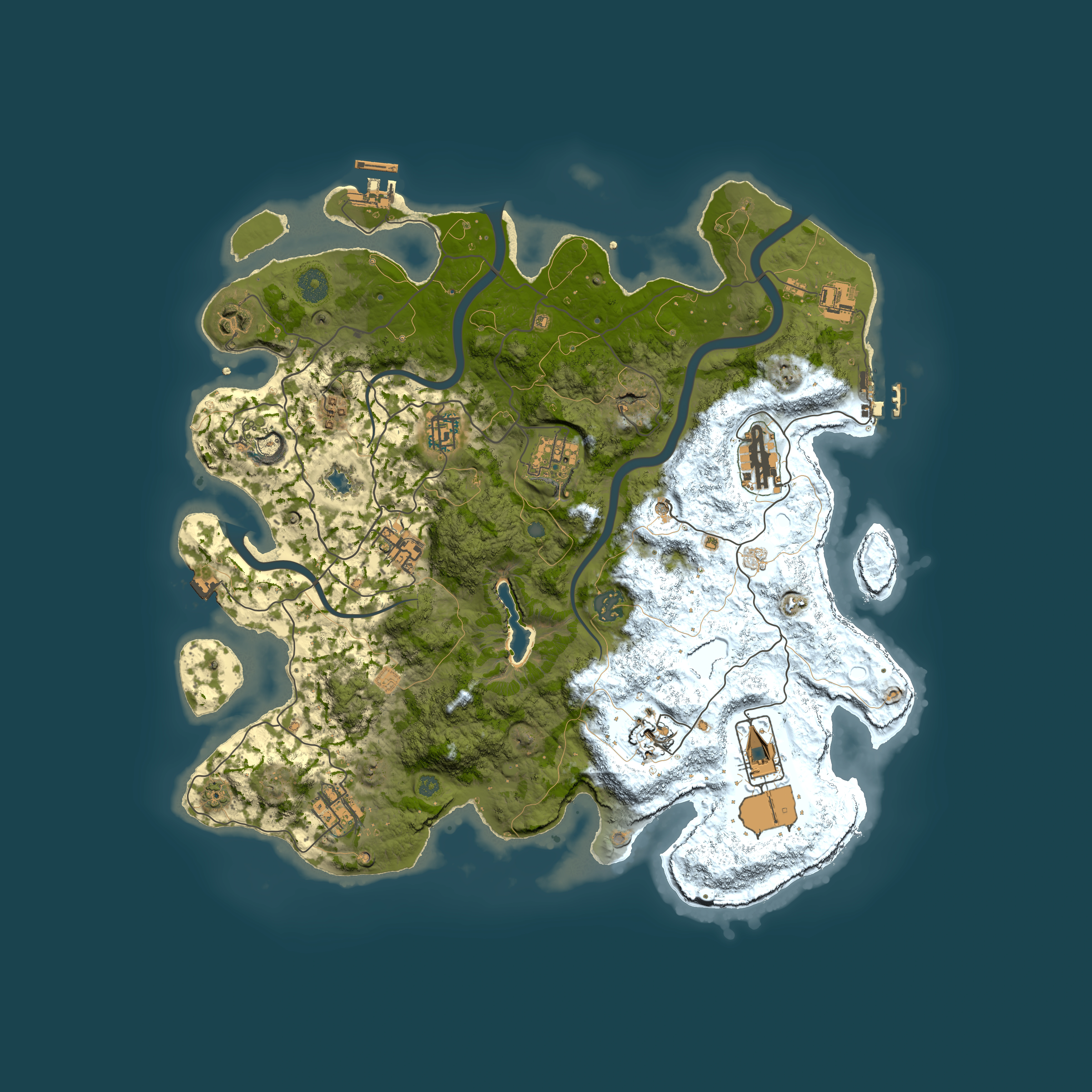Full top-down render of Rust map seed 1046006820, 4000x4000m