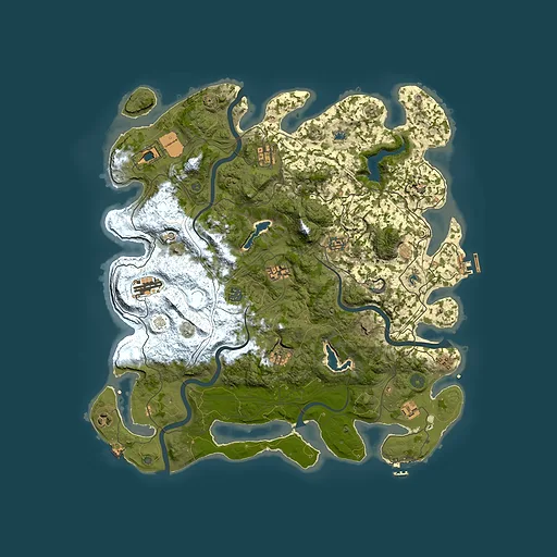 Rust map seed 1666667030, 4500x4500m top-down preview