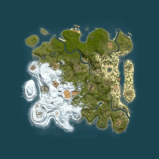 Rust map seed 1366985923, 4000x4000m top-down preview