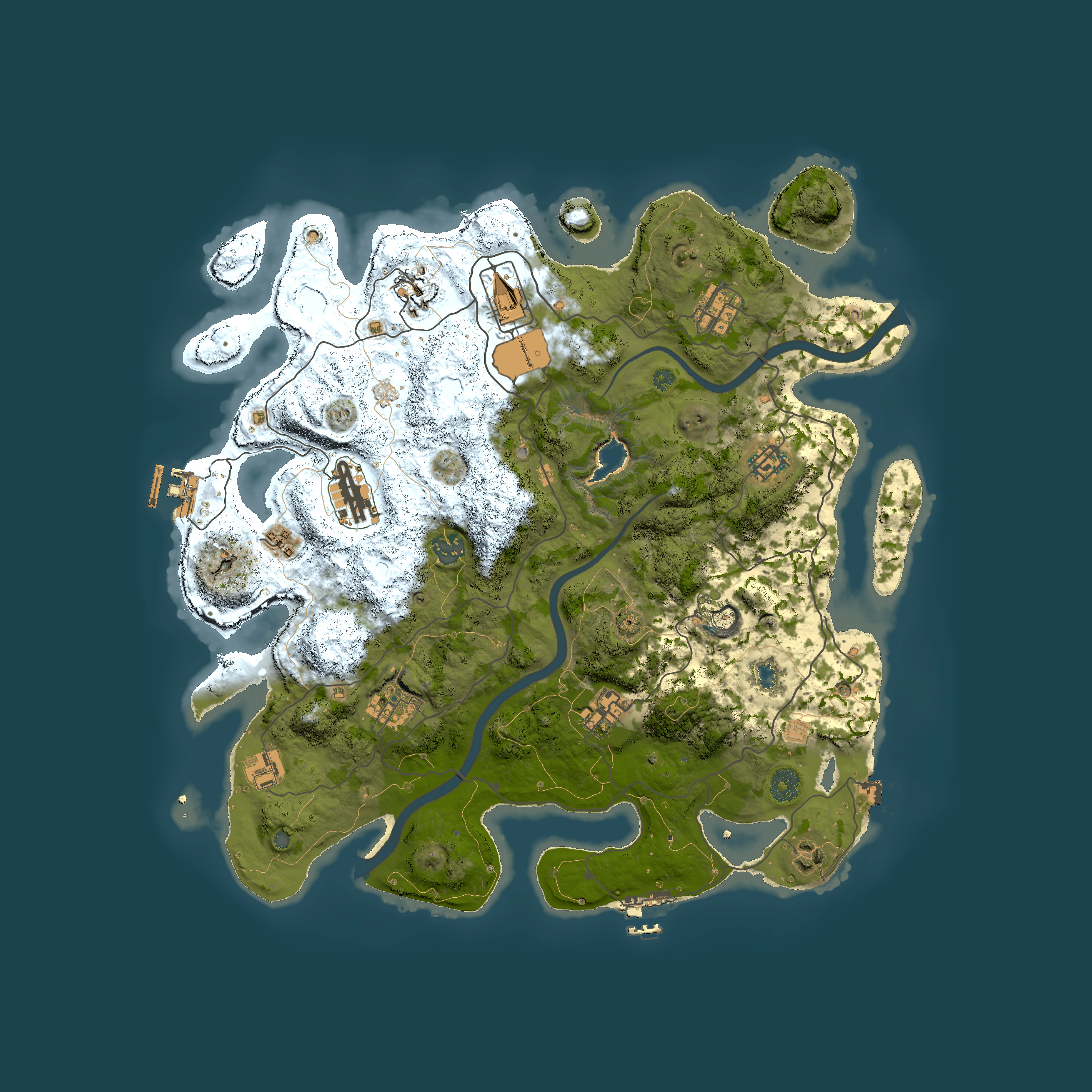 Full top-down render of Rust map seed 639131502, 4000x4000m