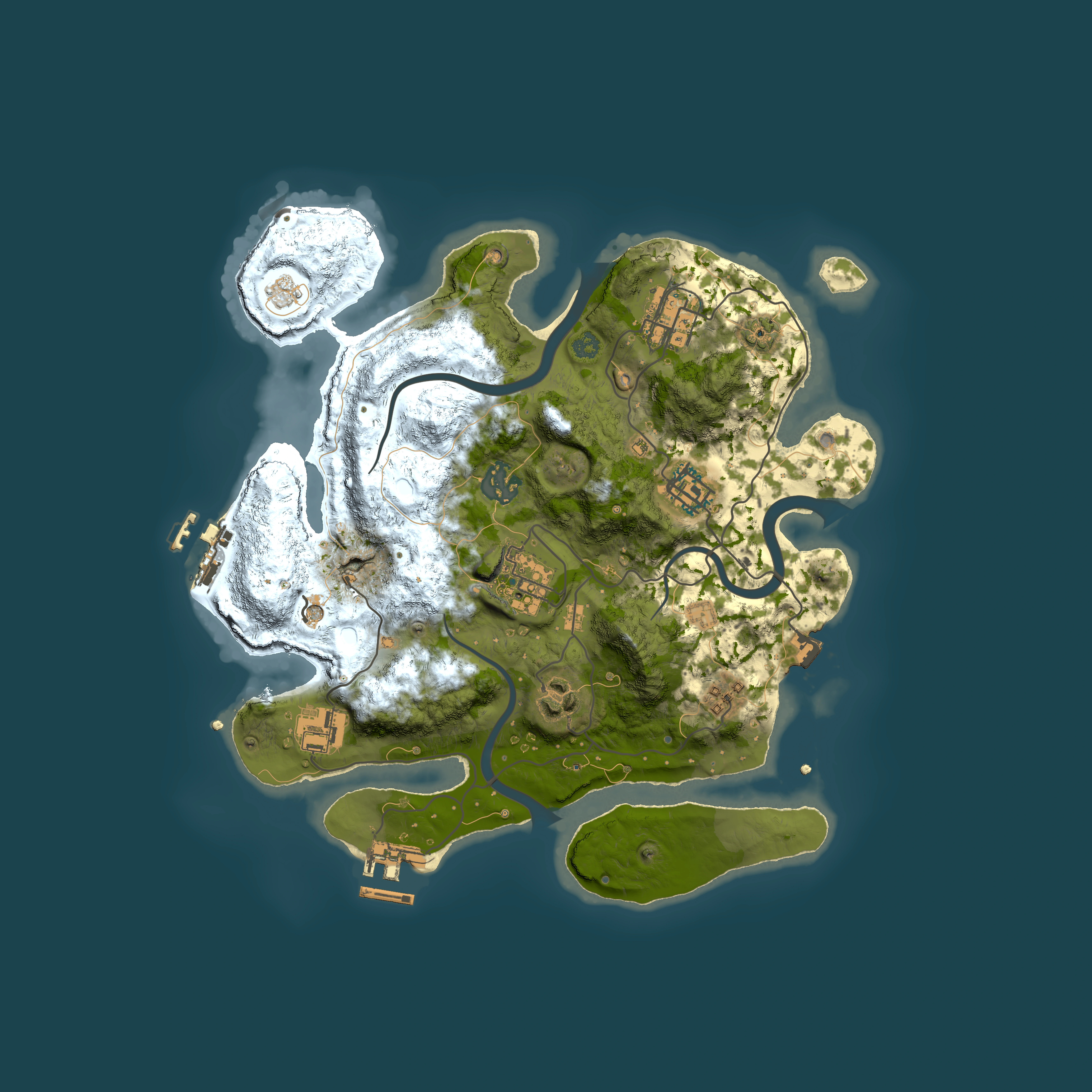 Full top-down render of Rust map seed 570514333, 3000x3000m