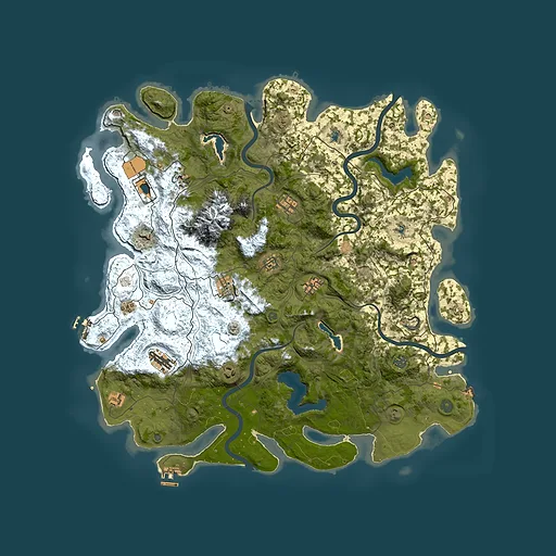 Rust map seed 2098637428, 5000x5000m top-down preview