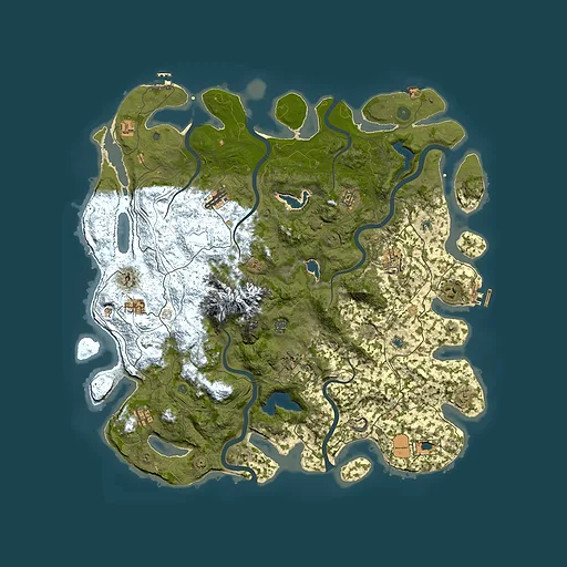 Rust map seed 1408864966, 5000x5000m top-down preview