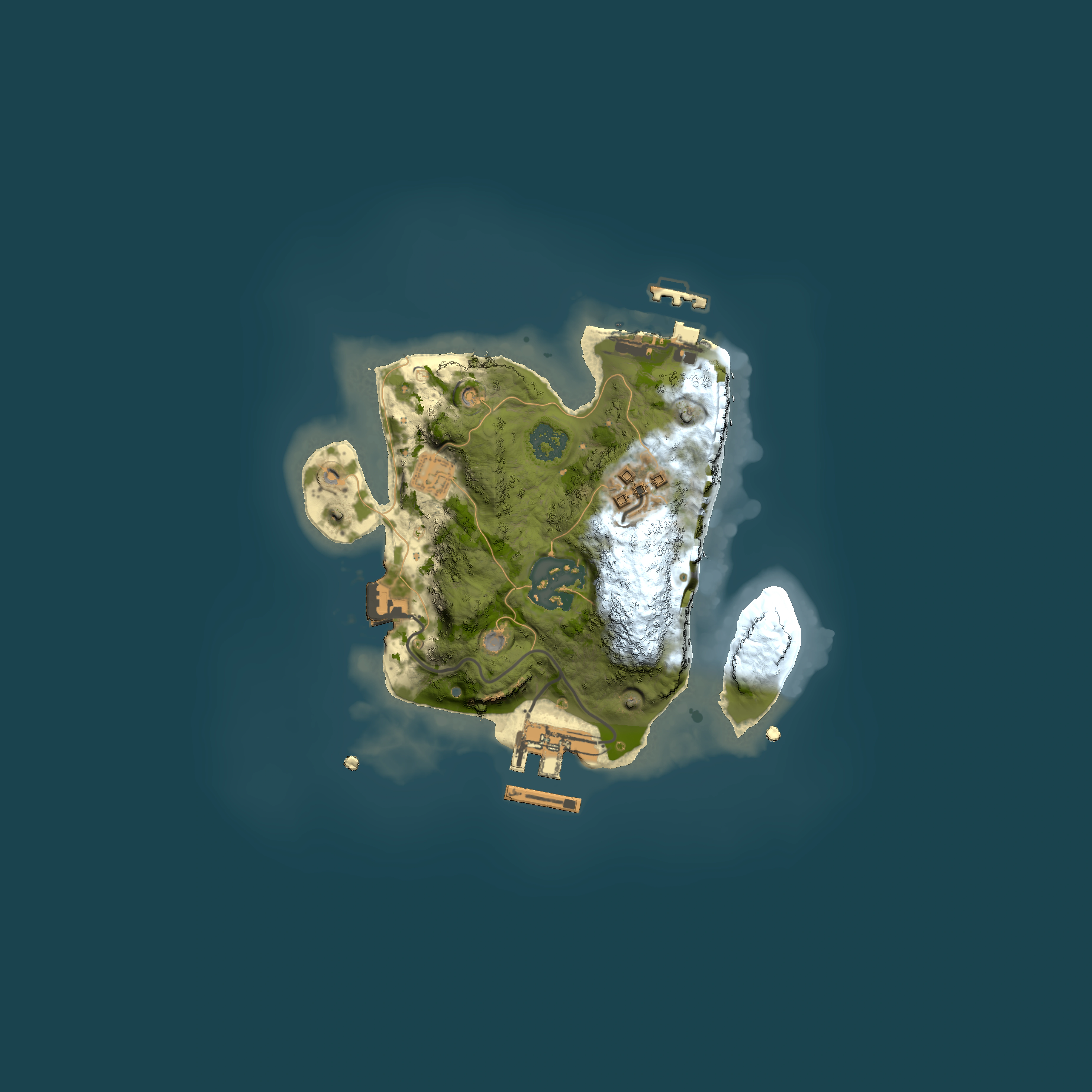 Full top-down render of Rust map seed 1073322372, 2000x2000m