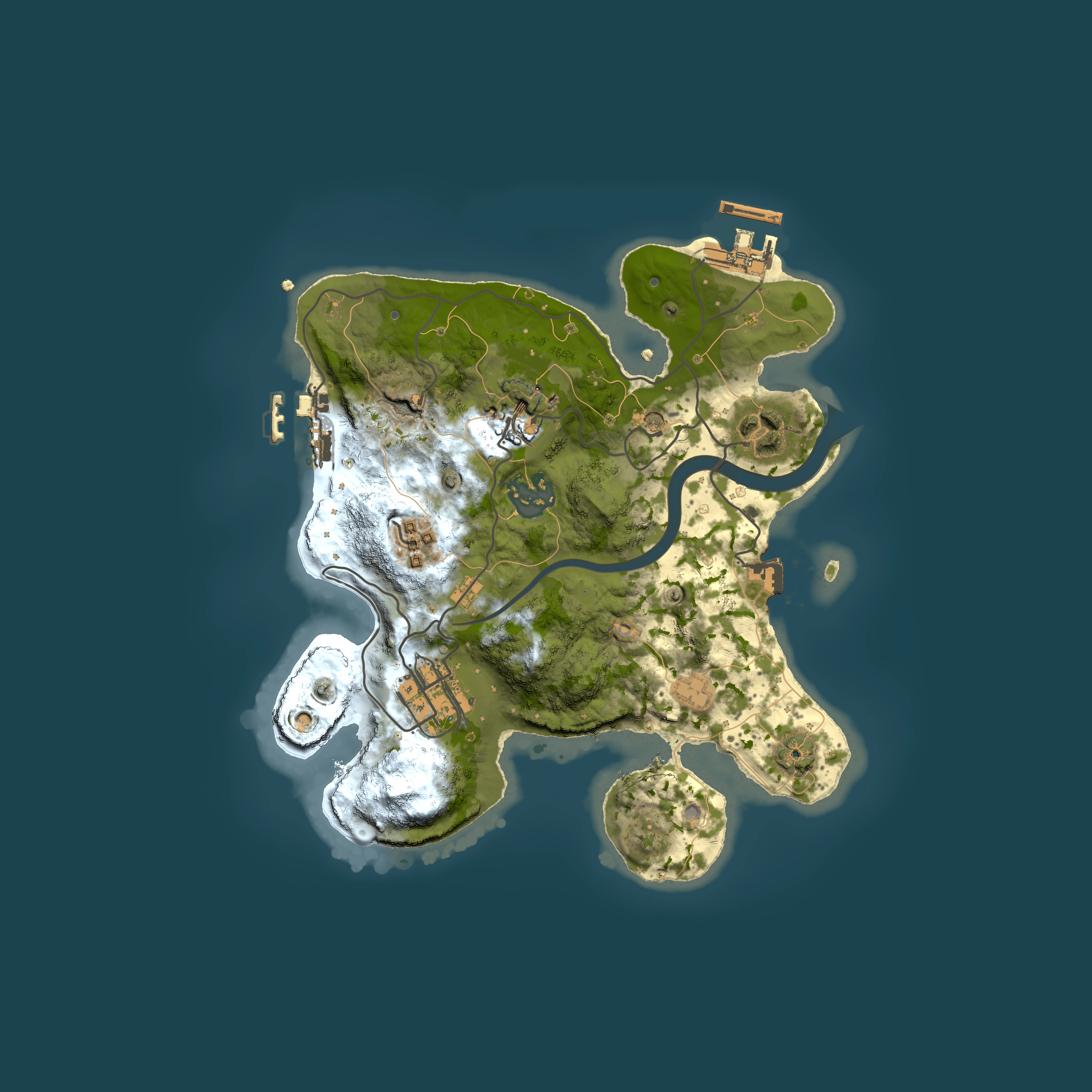 Full top-down render of Rust map seed 1642659871, 2500x2500m