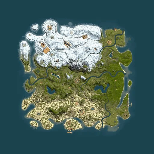 Rust map seed 431412736, 5000x5000m top-down preview
