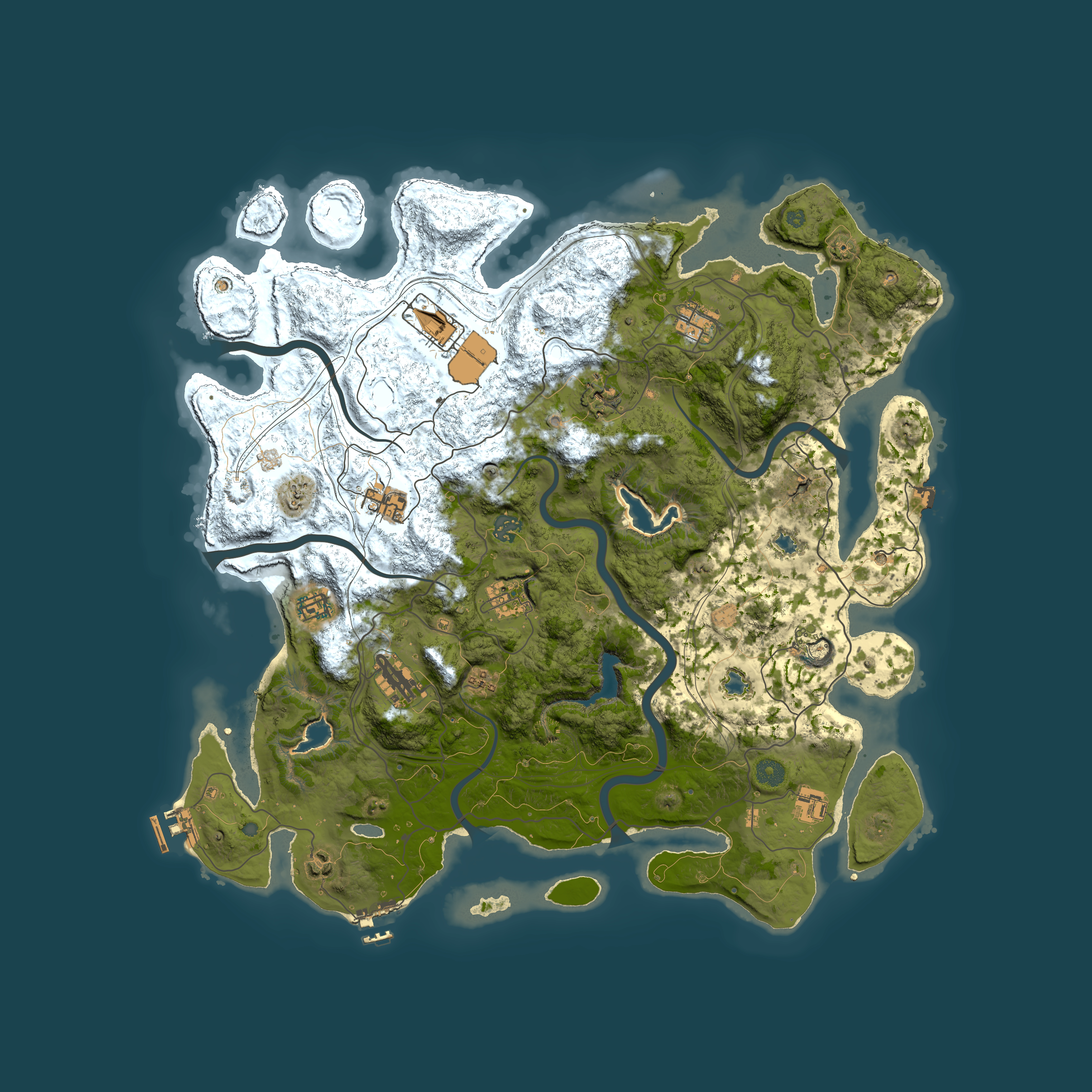 Full top-down render of Rust map seed 446423030, 4500x4500m