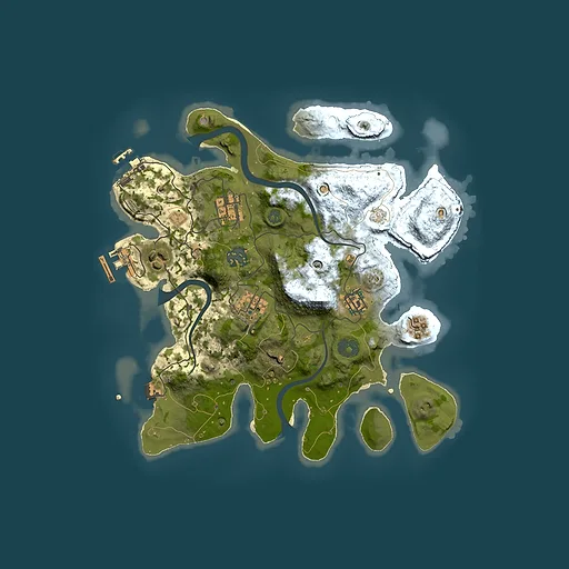 Rust map seed 342642156, 3000x3000m top-down preview