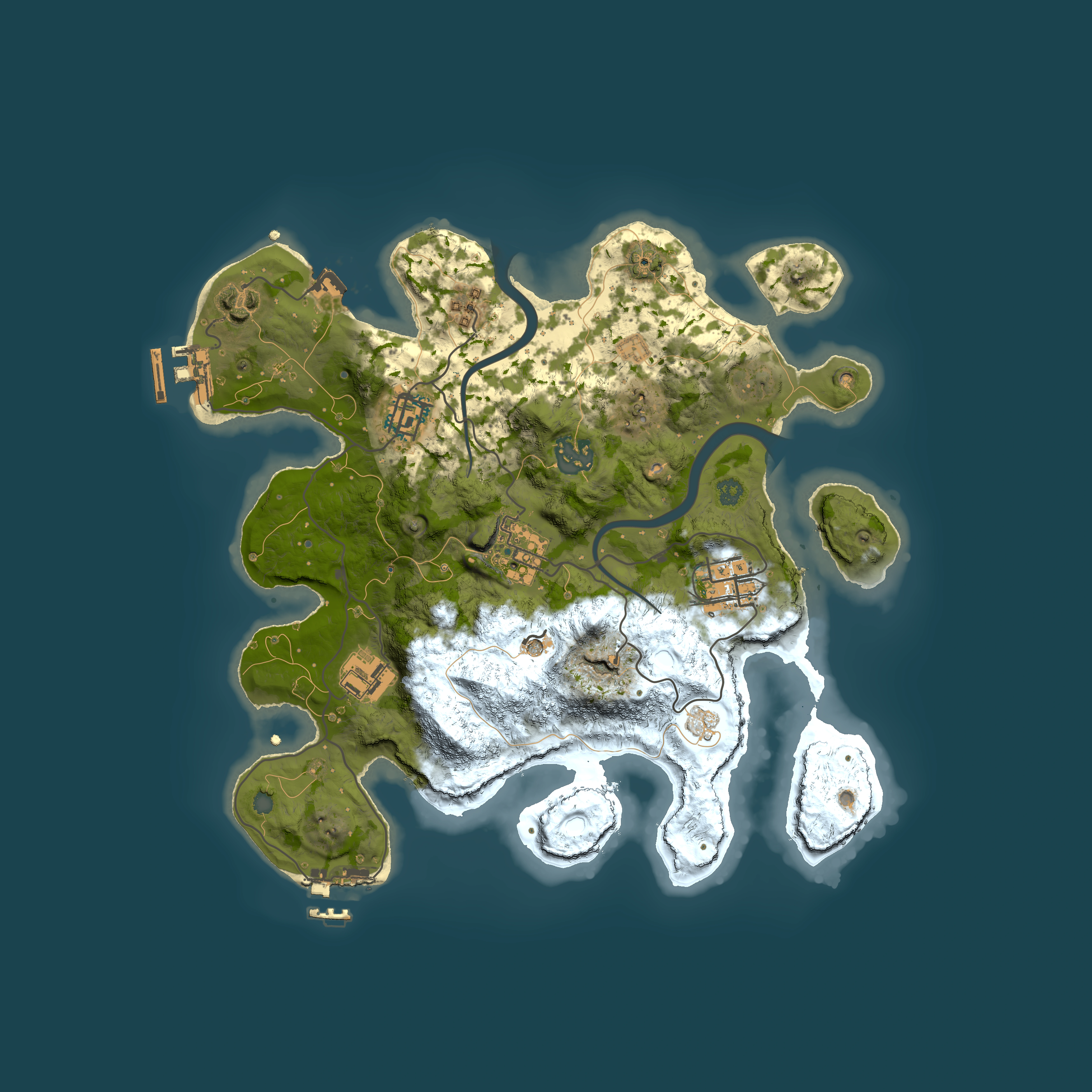 Full top-down render of Rust map seed 1416944854, 3000x3000m