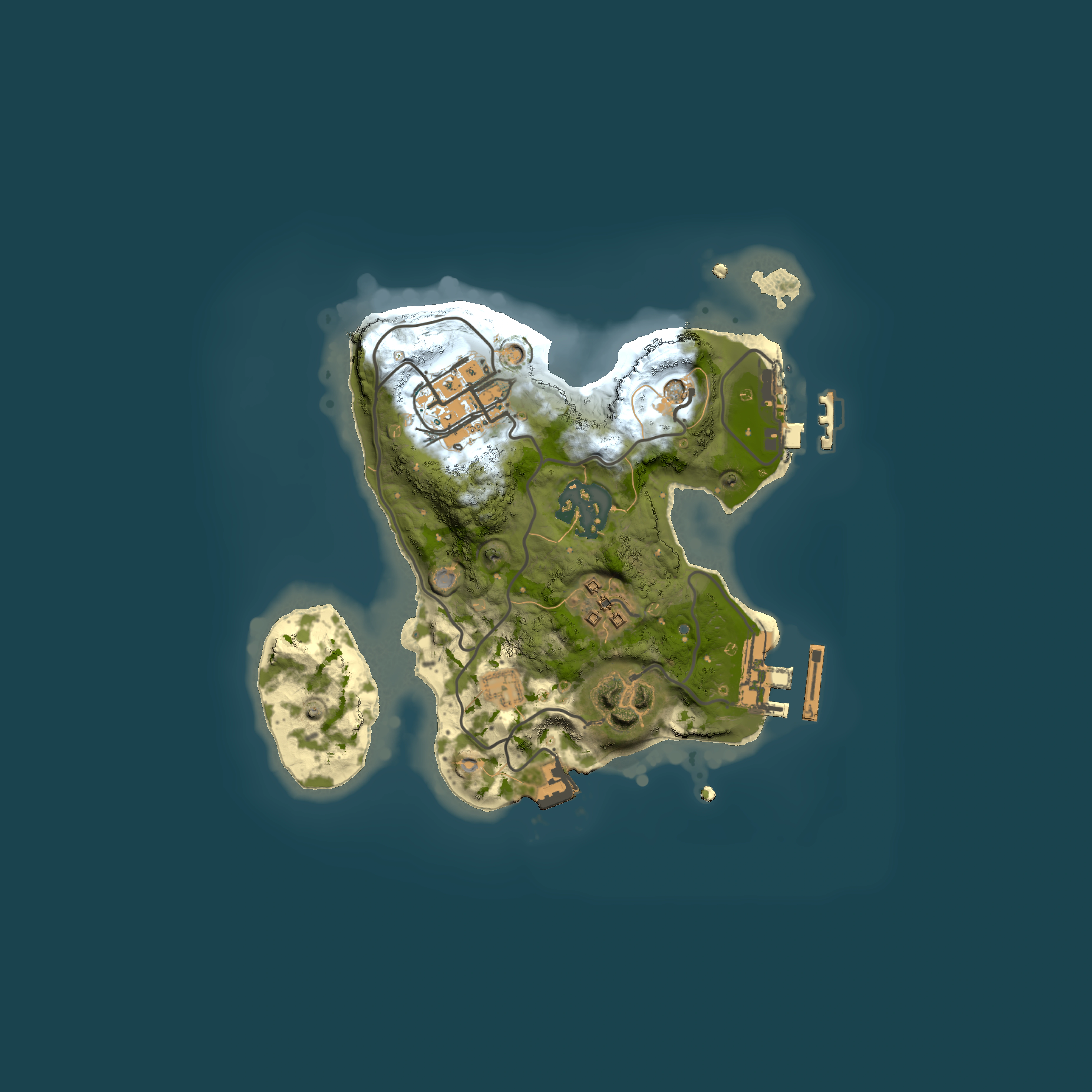 Full top-down render of Rust map seed 713396105, 2000x2000m