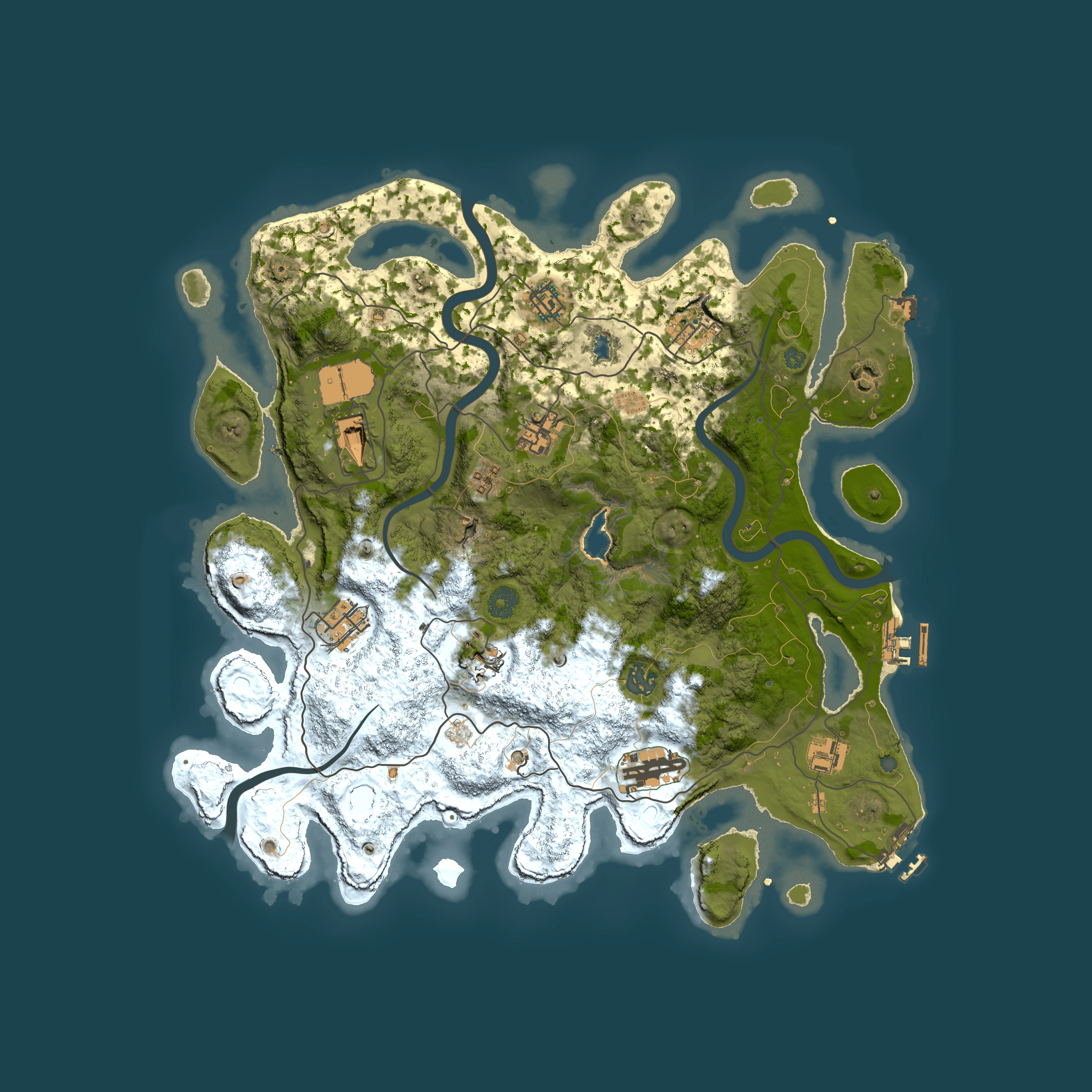 Full top-down render of Rust map seed 415864944, 4000x4000m