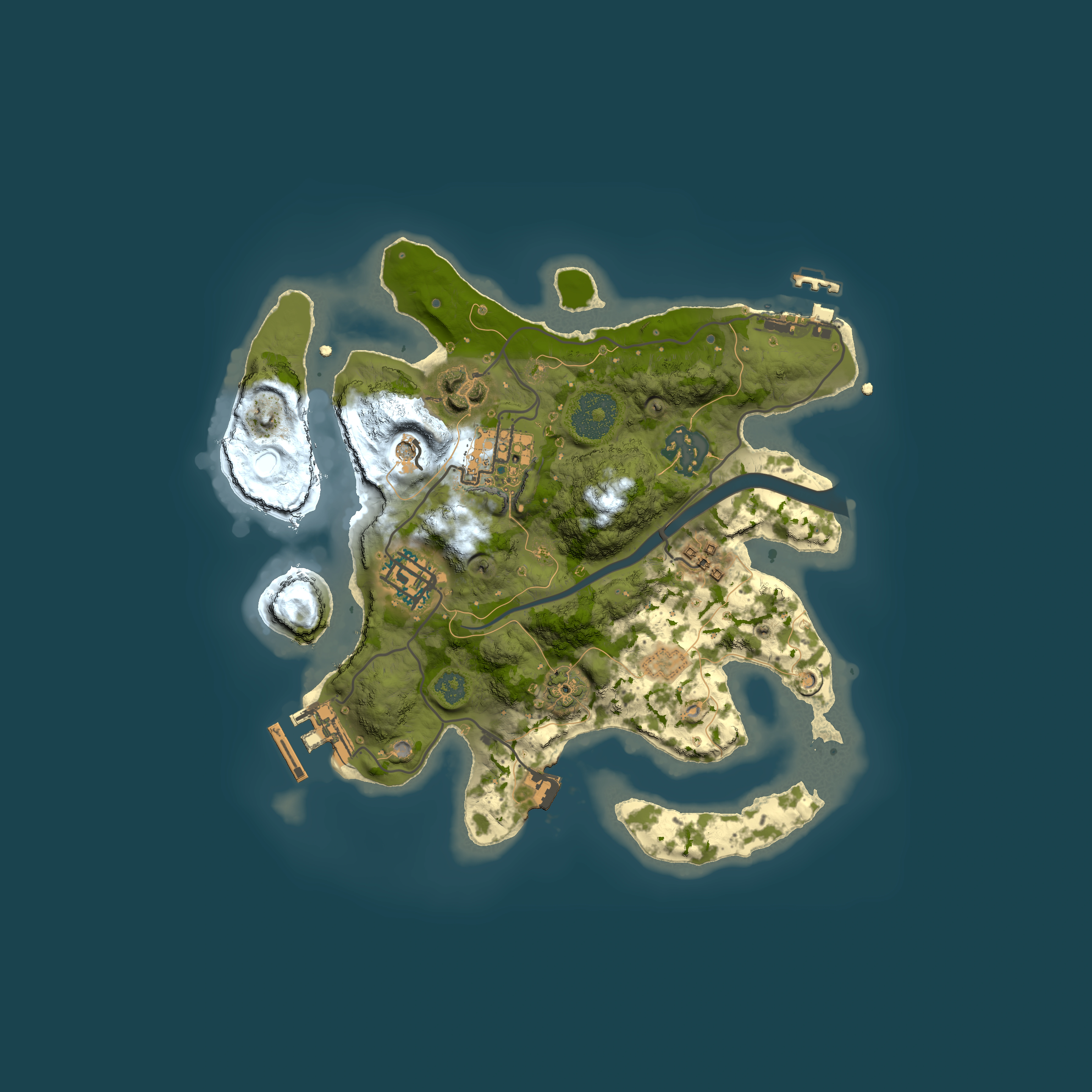 Full top-down render of Rust map seed 1856849100, 2500x2500m