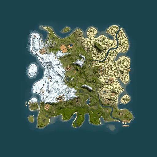 Rust map seed 2079340599, 4000x4000m top-down preview