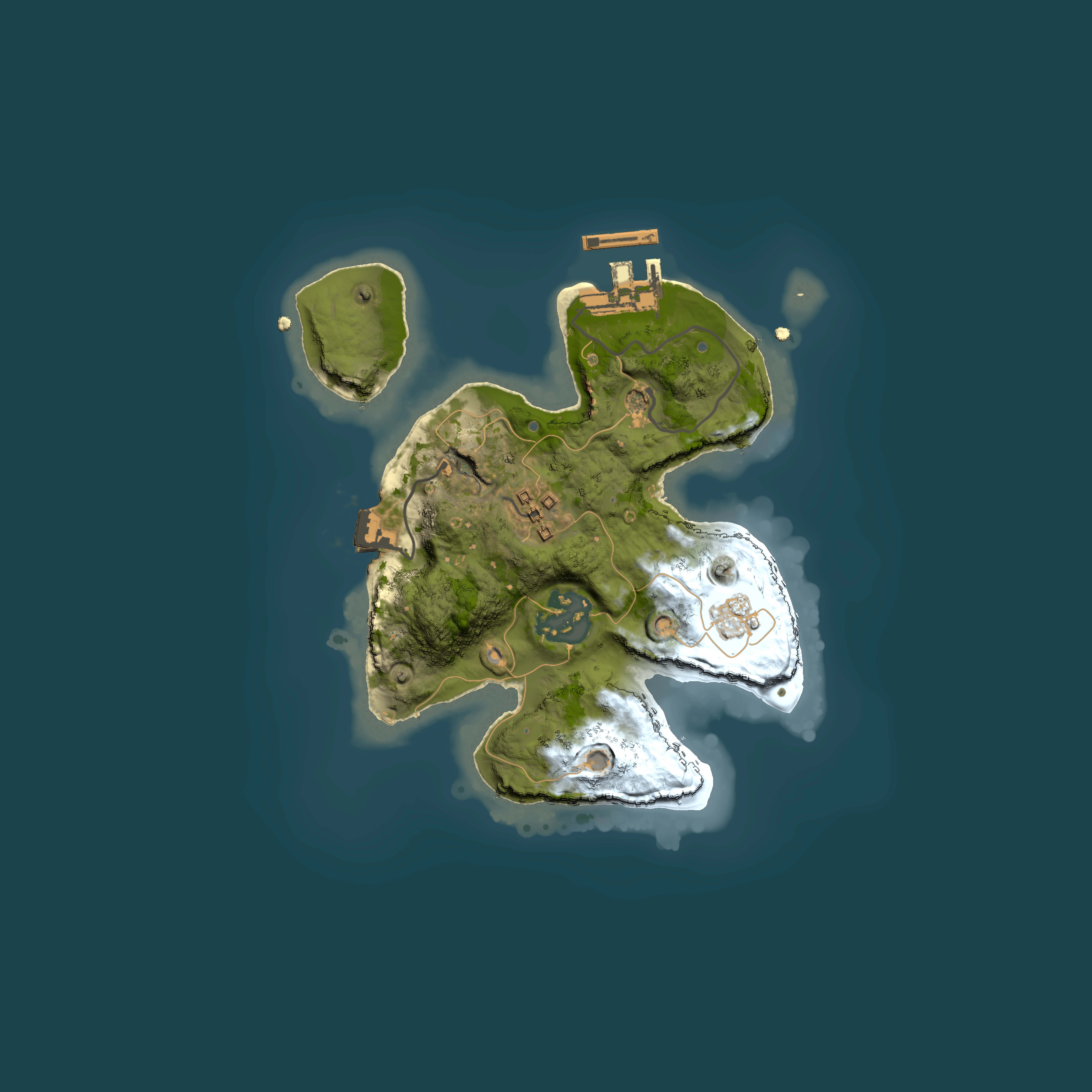 Full top-down render of Rust map seed 1908698073, 2000x2000m