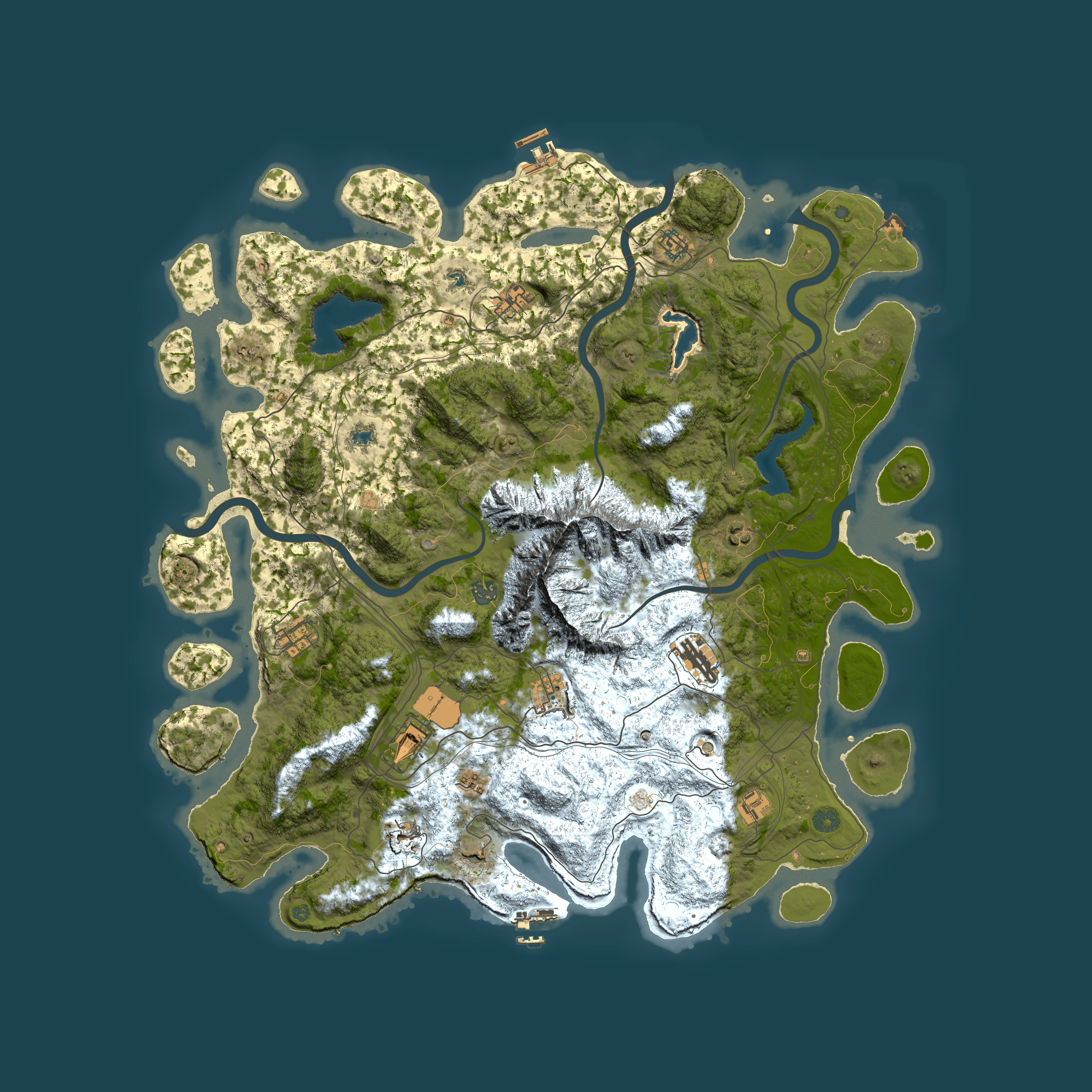 Full top-down render of Rust map seed 1725043048, 5000x5000m