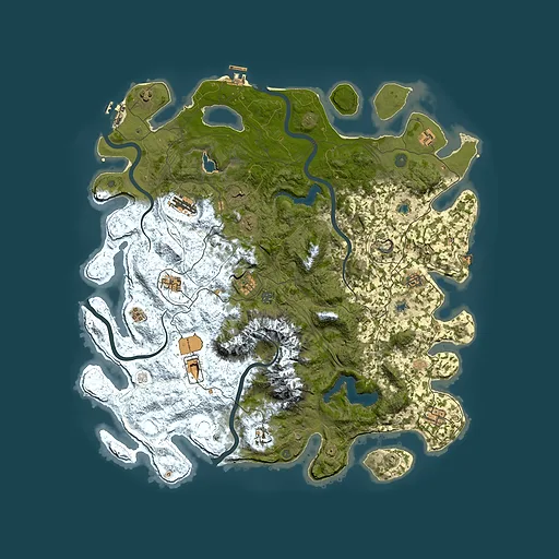 Rust map seed 248732129, 5000x5000m top-down preview