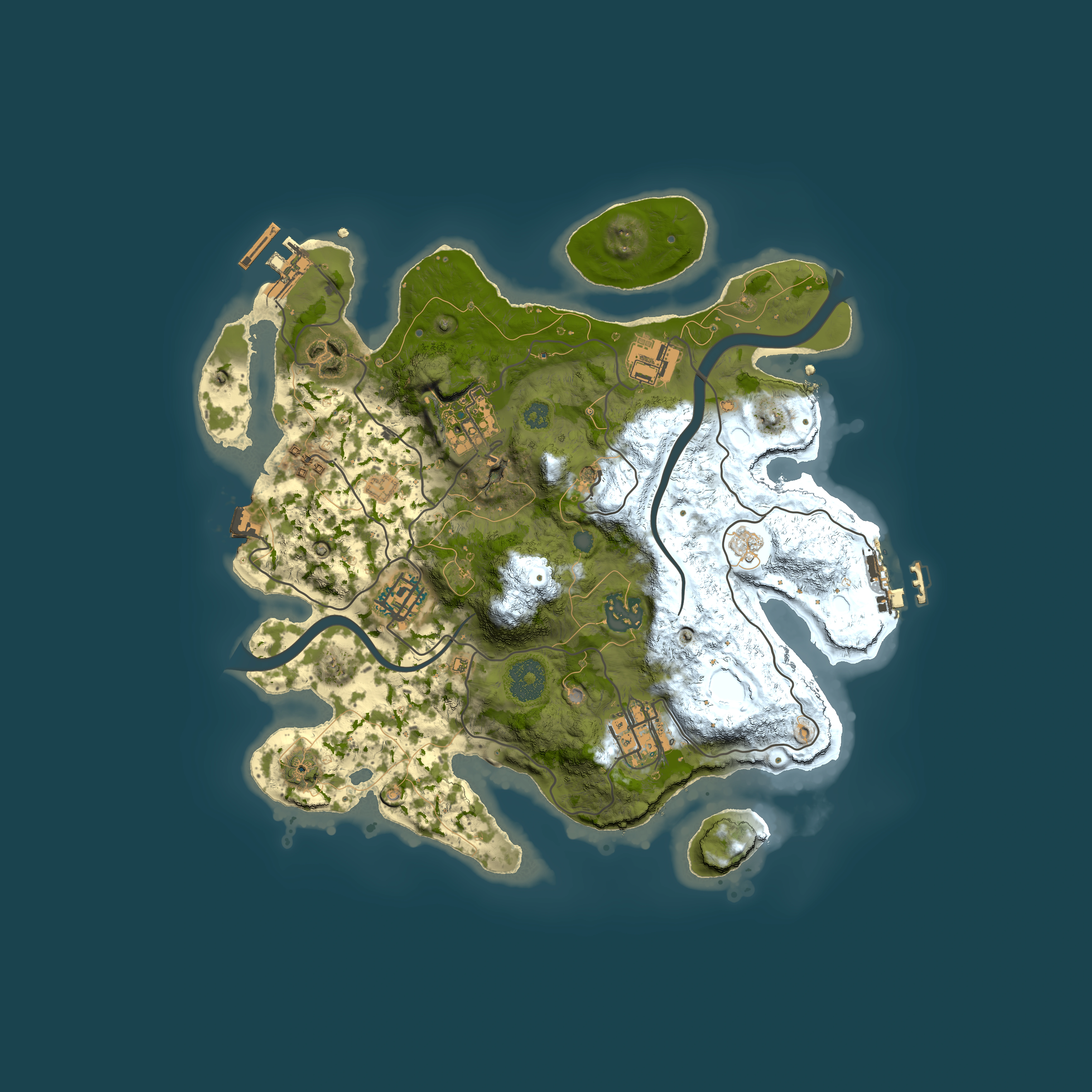 Full top-down render of Rust map seed 829000902, 3000x3000m