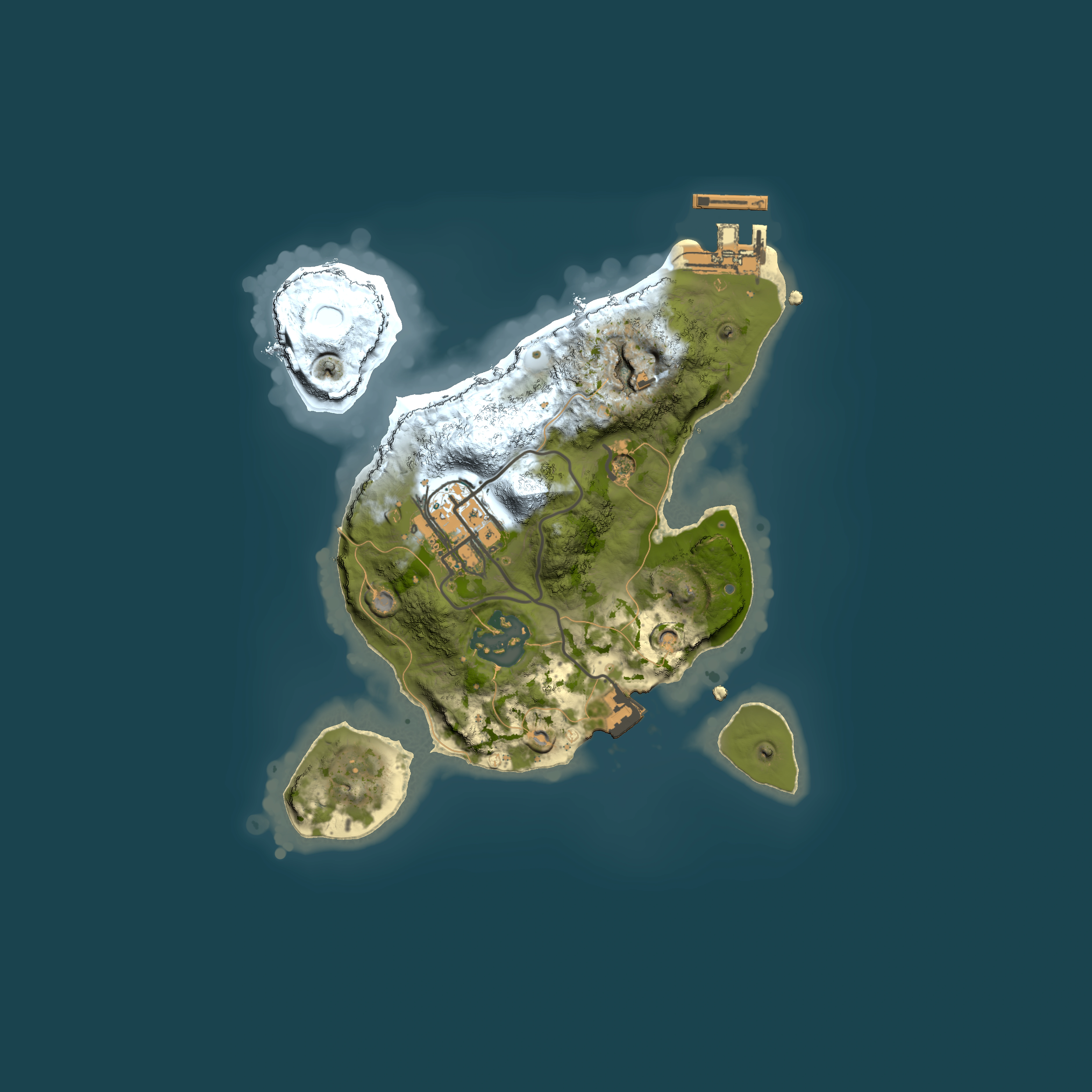 Full top-down render of Rust map seed 1649308049, 2000x2000m
