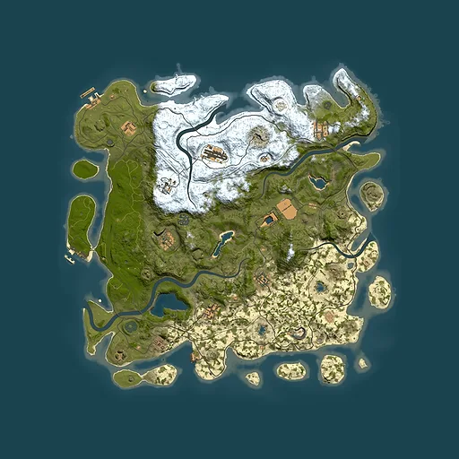 Rust map seed 216444938, 4500x4500m top-down preview
