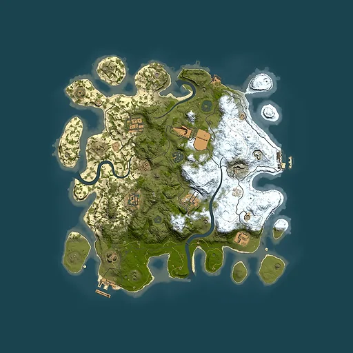 Rust map seed 299386257, 3500x3500m top-down preview