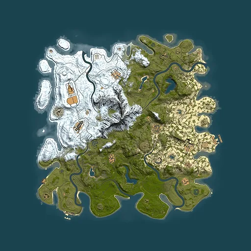 Rust map seed 641689592, 5000x5000m top-down preview