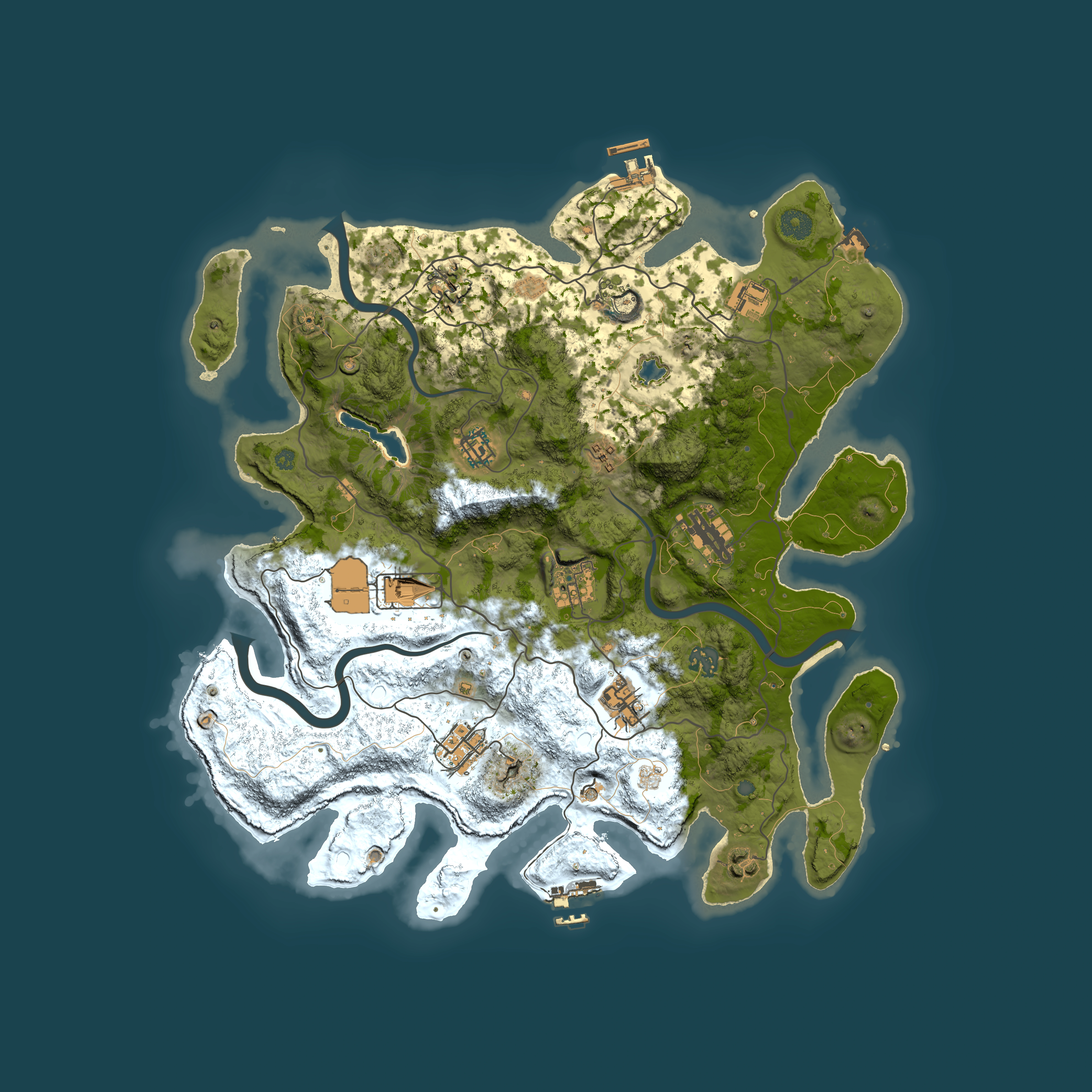 Full top-down render of Rust map seed 1094569014, 4000x4000m