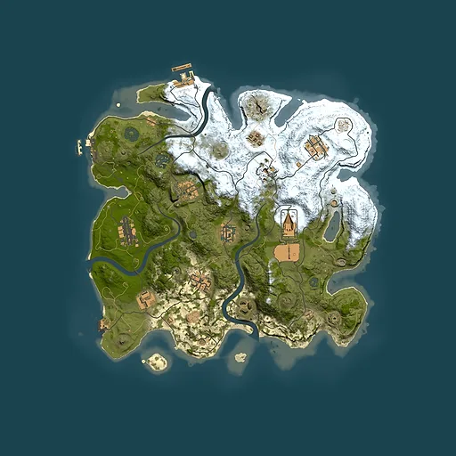 Rust map seed 840161873, 3500x3500m top-down preview