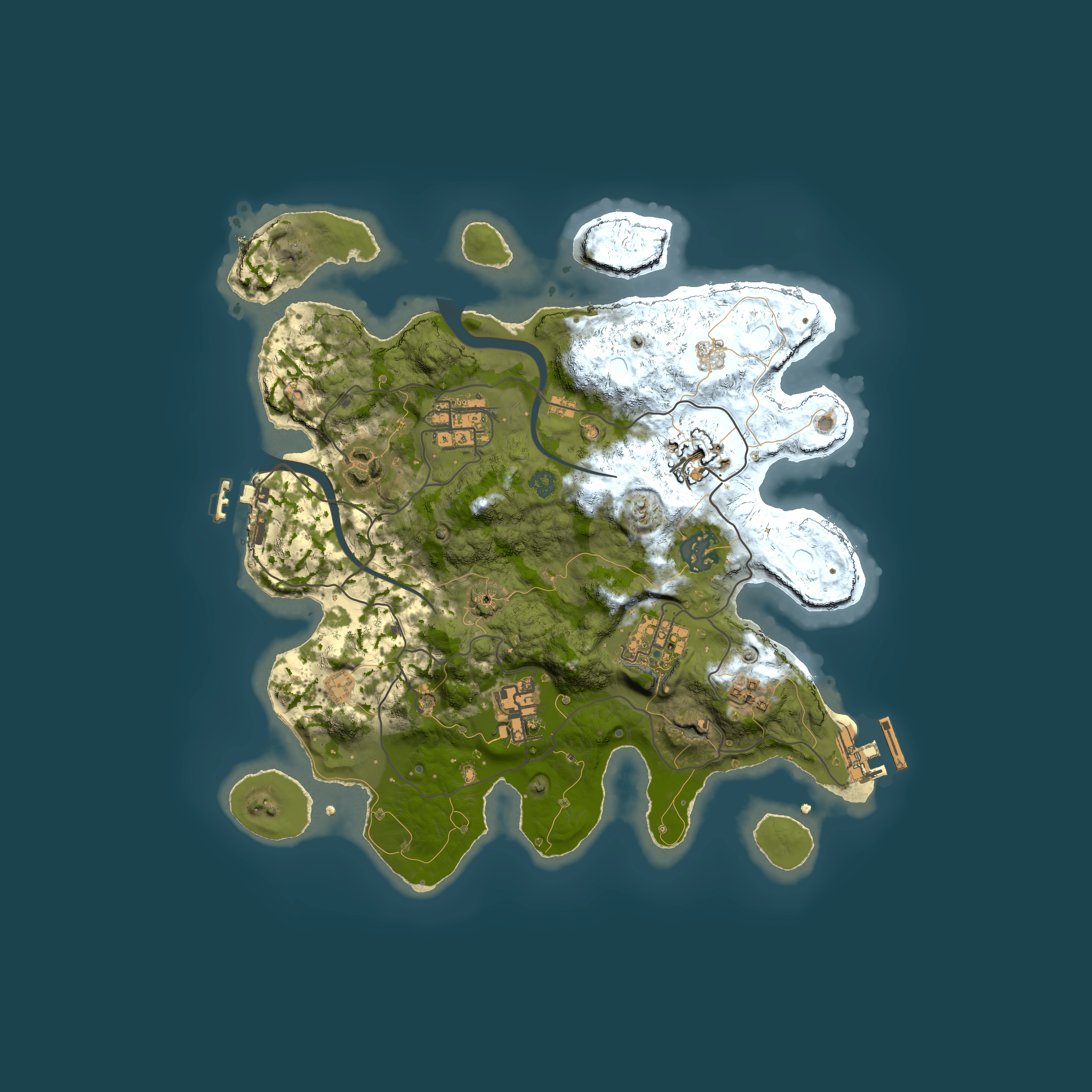 Full top-down render of Rust map seed 1117921172, 3000x3000m