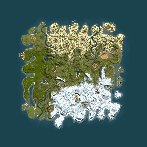 Rust map seed 280034245, 4500x4500m top-down preview
