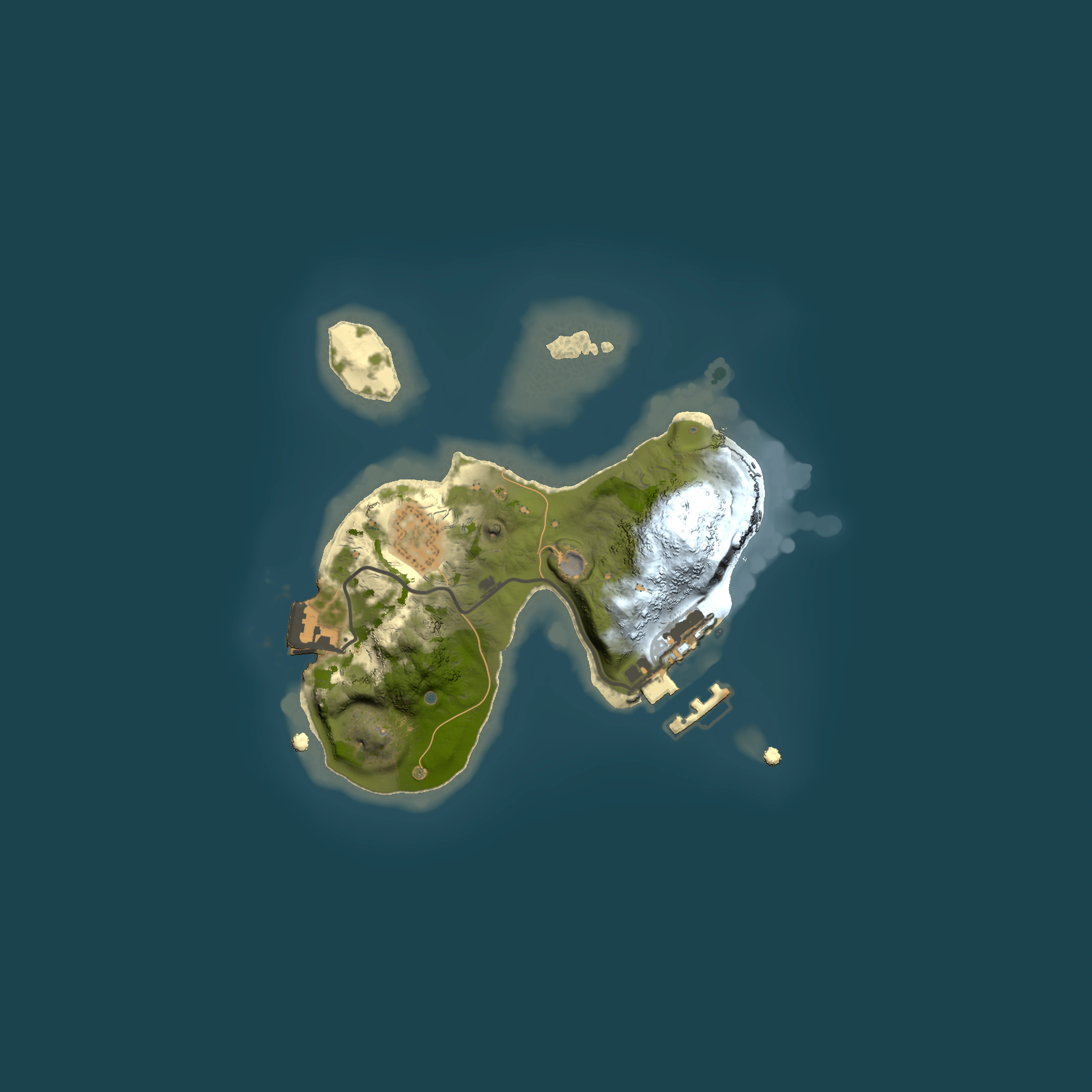 Full top-down render of Rust map seed 273716334, 1500x1500m