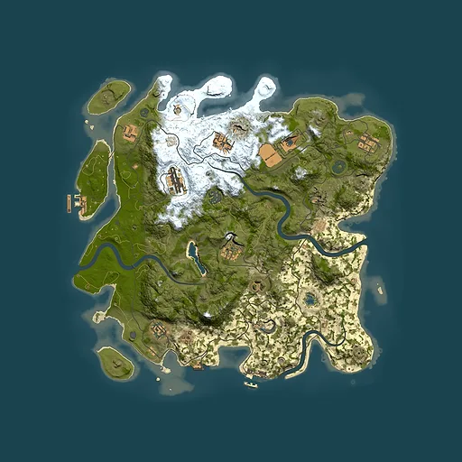 Rust map seed 100375249, 4000x4000m top-down preview