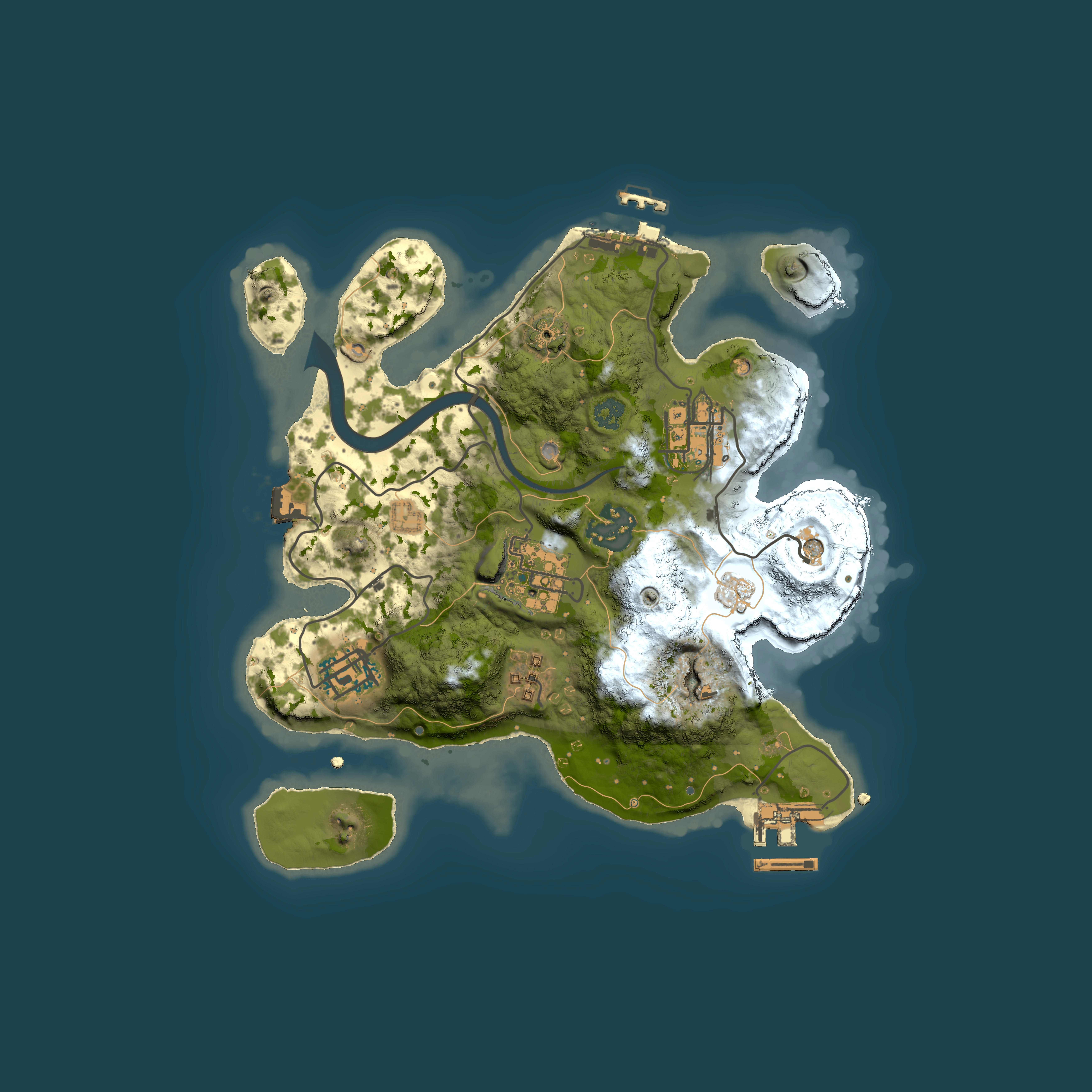 Full top-down render of Rust map seed 275075185, 2500x2500m