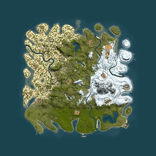 Rust map seed 36183679, 5000x5000m top-down preview