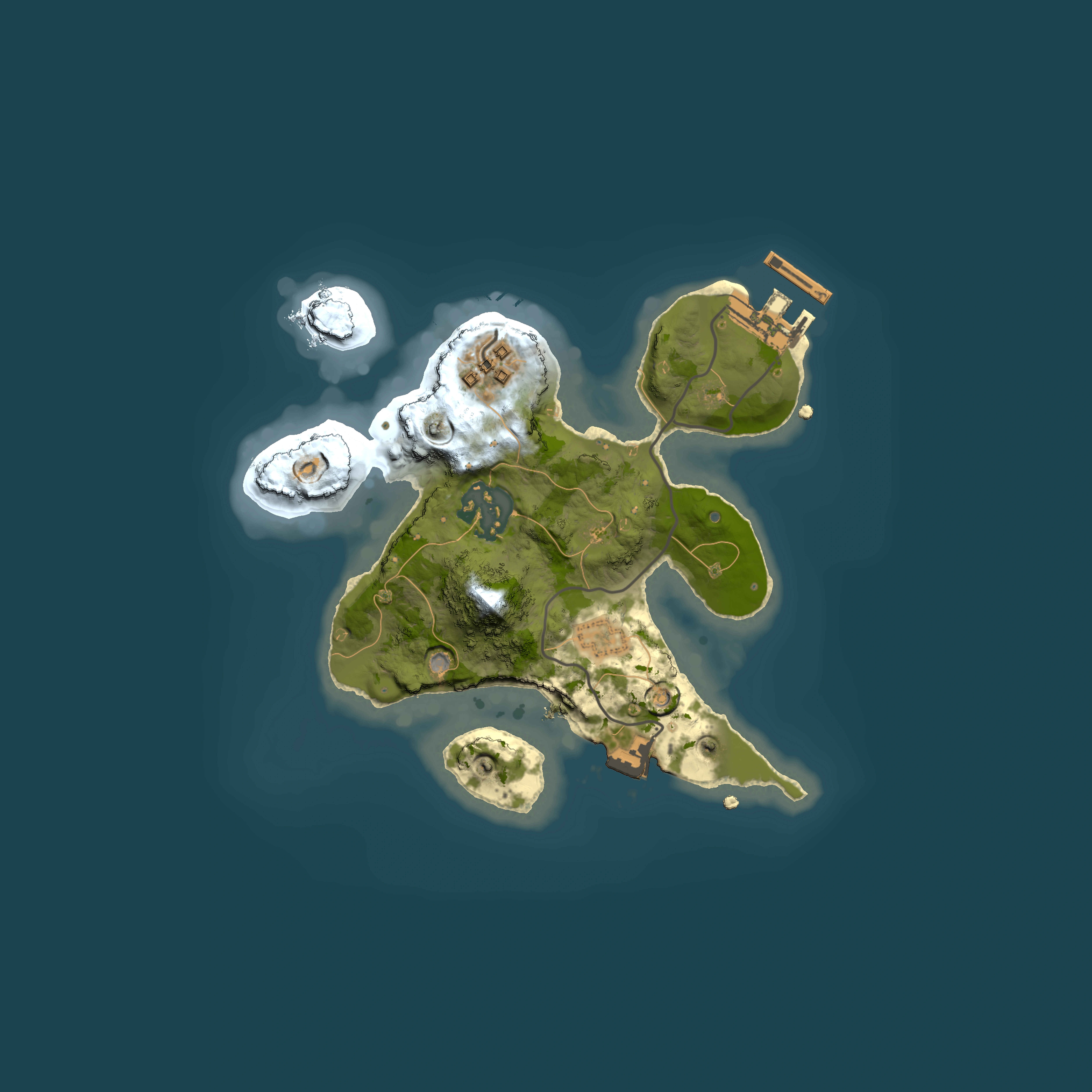 Full top-down render of Rust map seed 1167447361, 2000x2000m