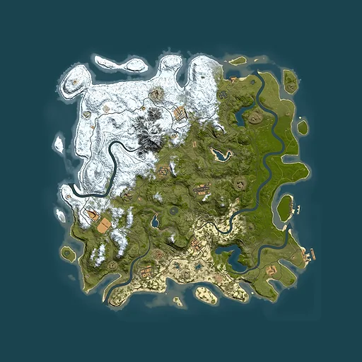Rust map seed 1906031558, 5000x5000m top-down preview