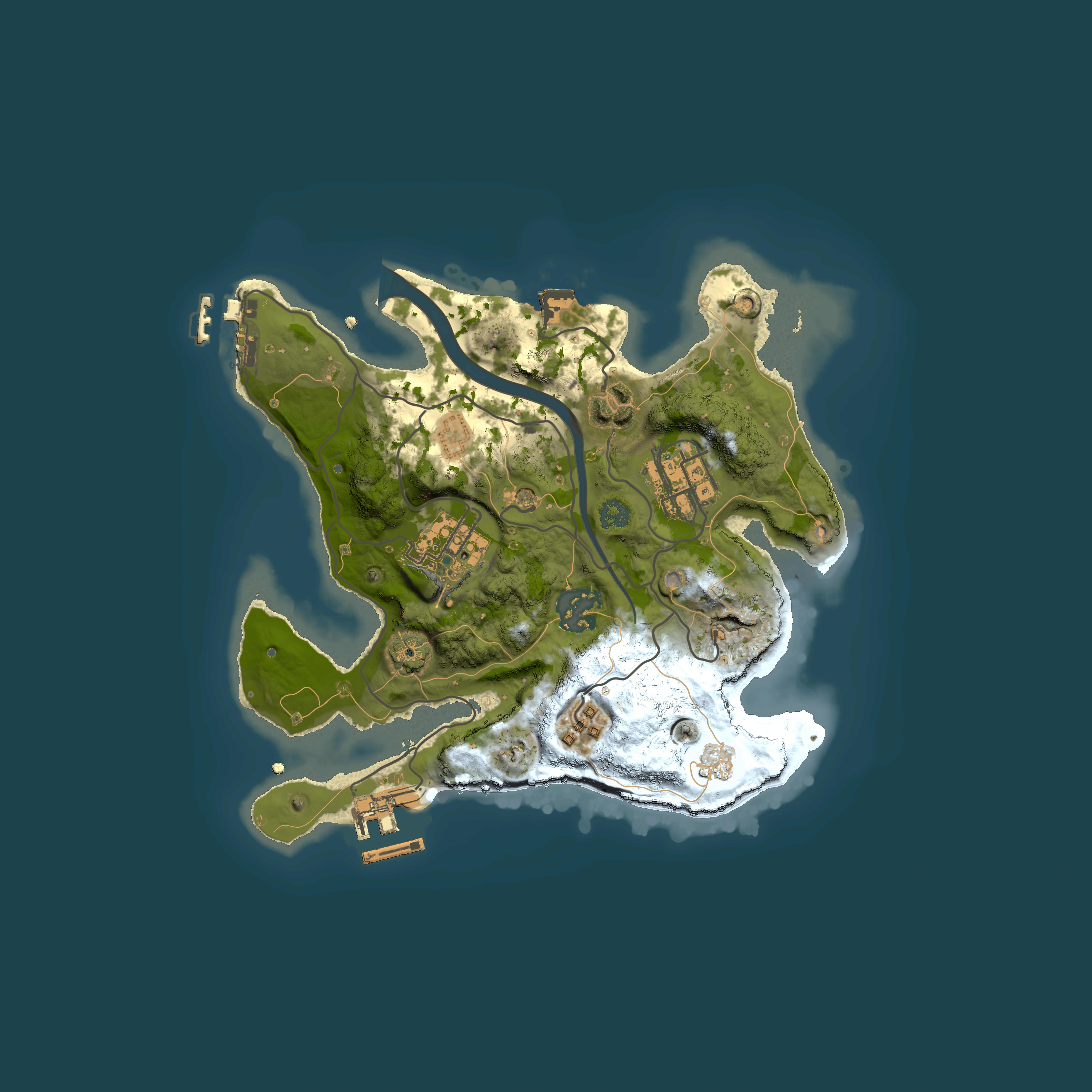 Full top-down render of Rust map seed 1751460931, 2500x2500m